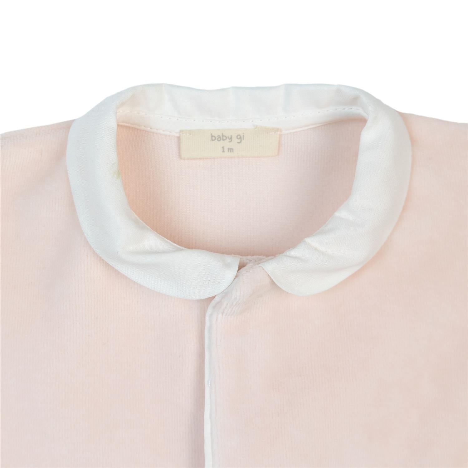BABY GI Velourdress m/fot,Angel Peach Pink - Farmor Ingvarda