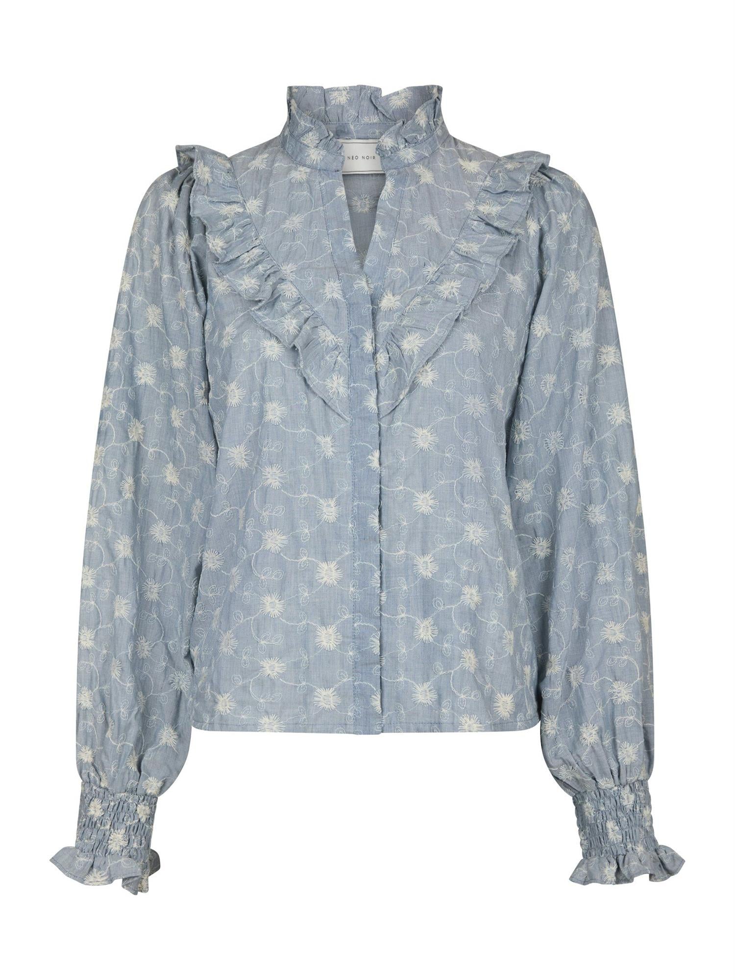 NEO NOIR Degas blouse Dusty Blue - Farmor Ingvarda