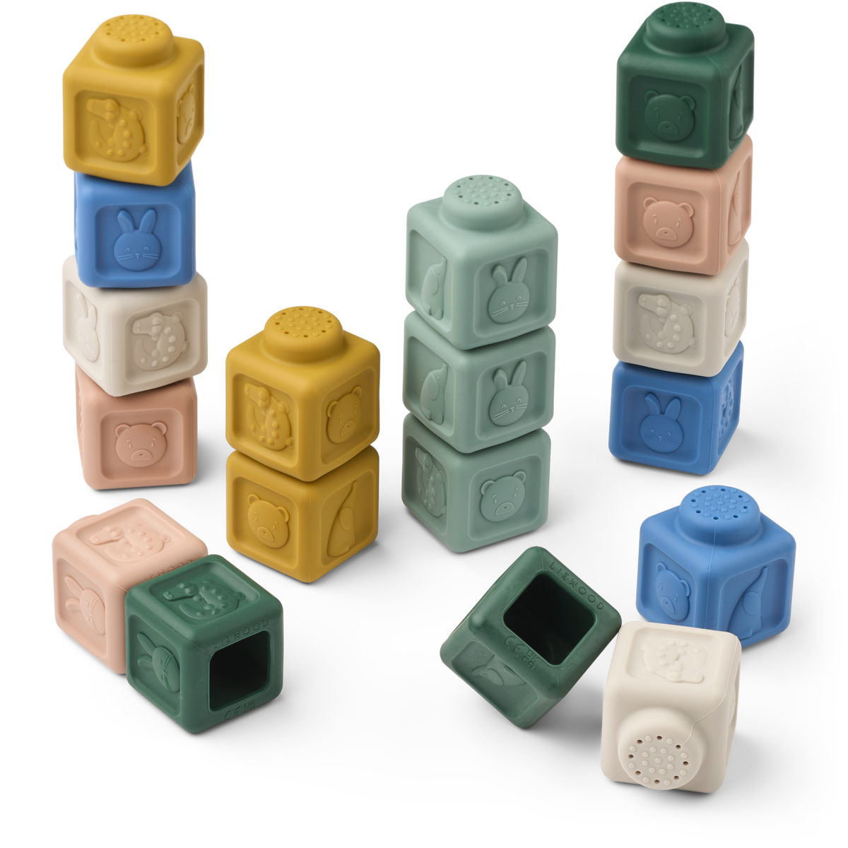 LIEWOOD Veda Byggeklosser 18-pack Blå Mix