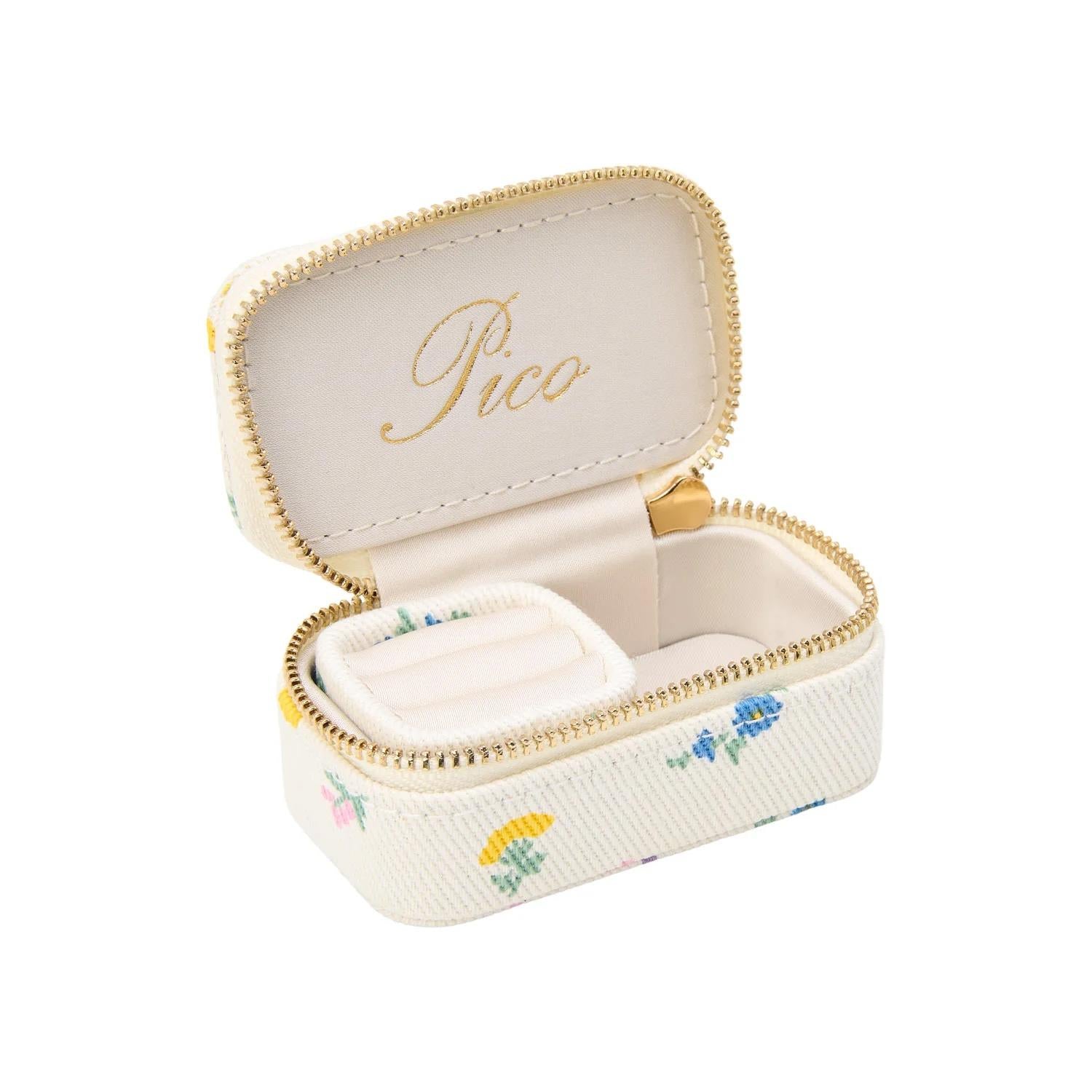PICO Small Trinket Box-Ivory Flower