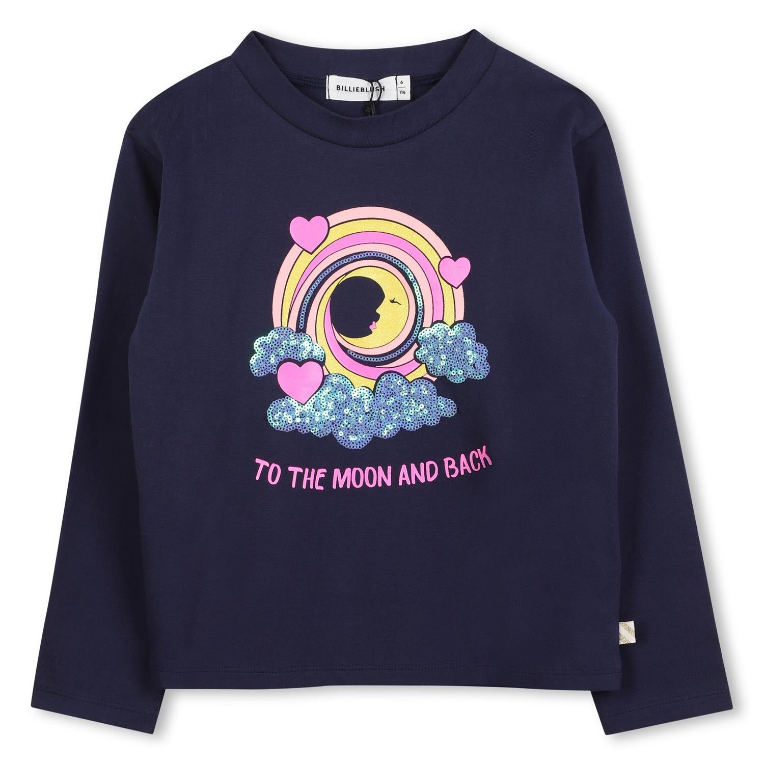 BILLIEBLUSH LS T-Shirt m/glitter Mørkeblå - Farmor Ingvarda