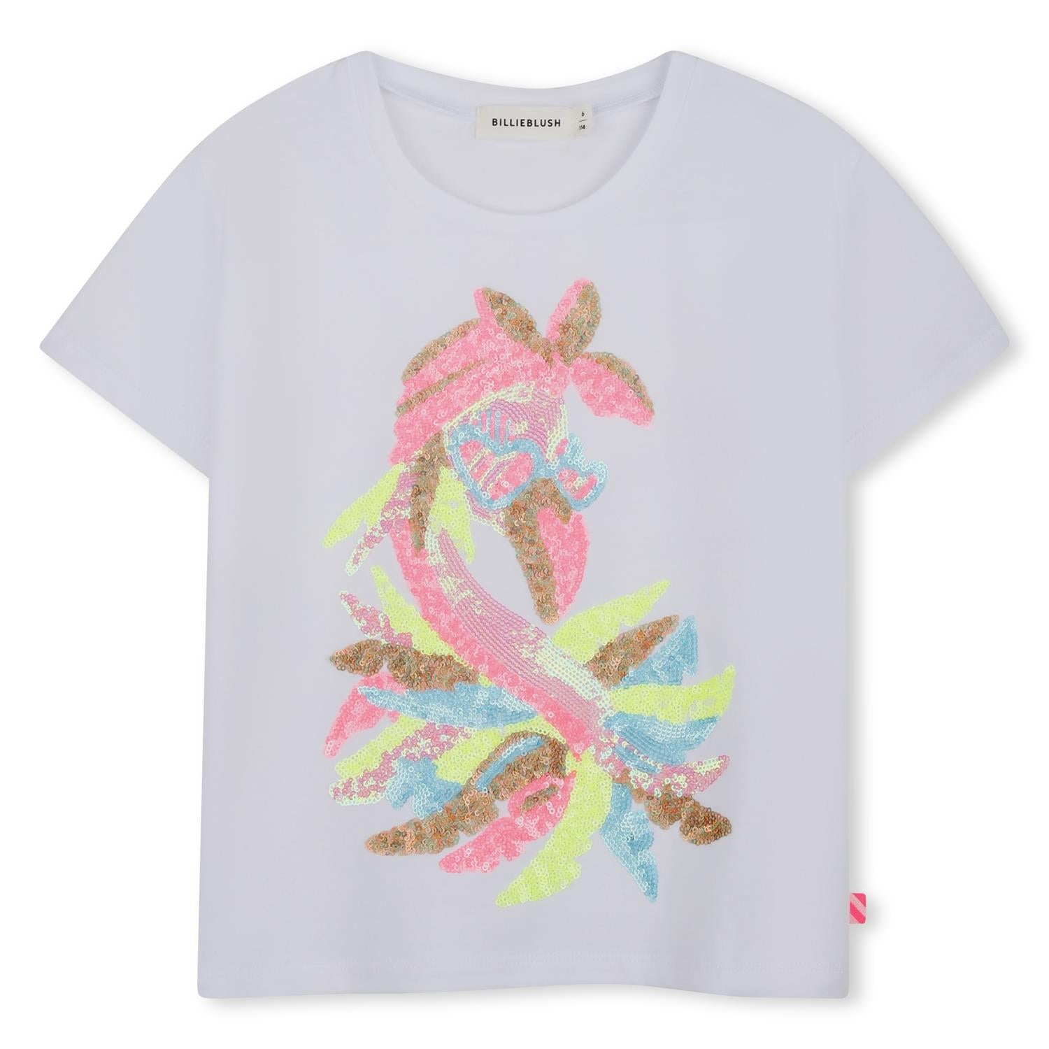 BILLIEBLUSH T-skjorte m/paljetter Hvit - Farmor Ingvarda