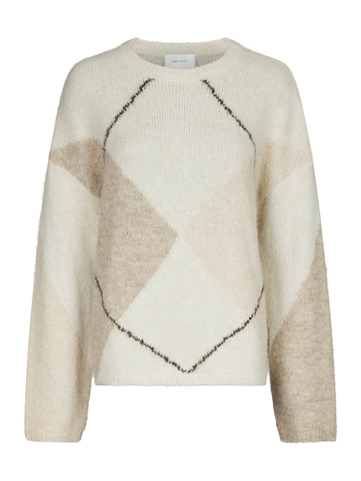 NEO NOIR Inga Check Fluff Knit Blouse - Farmor Ingvarda