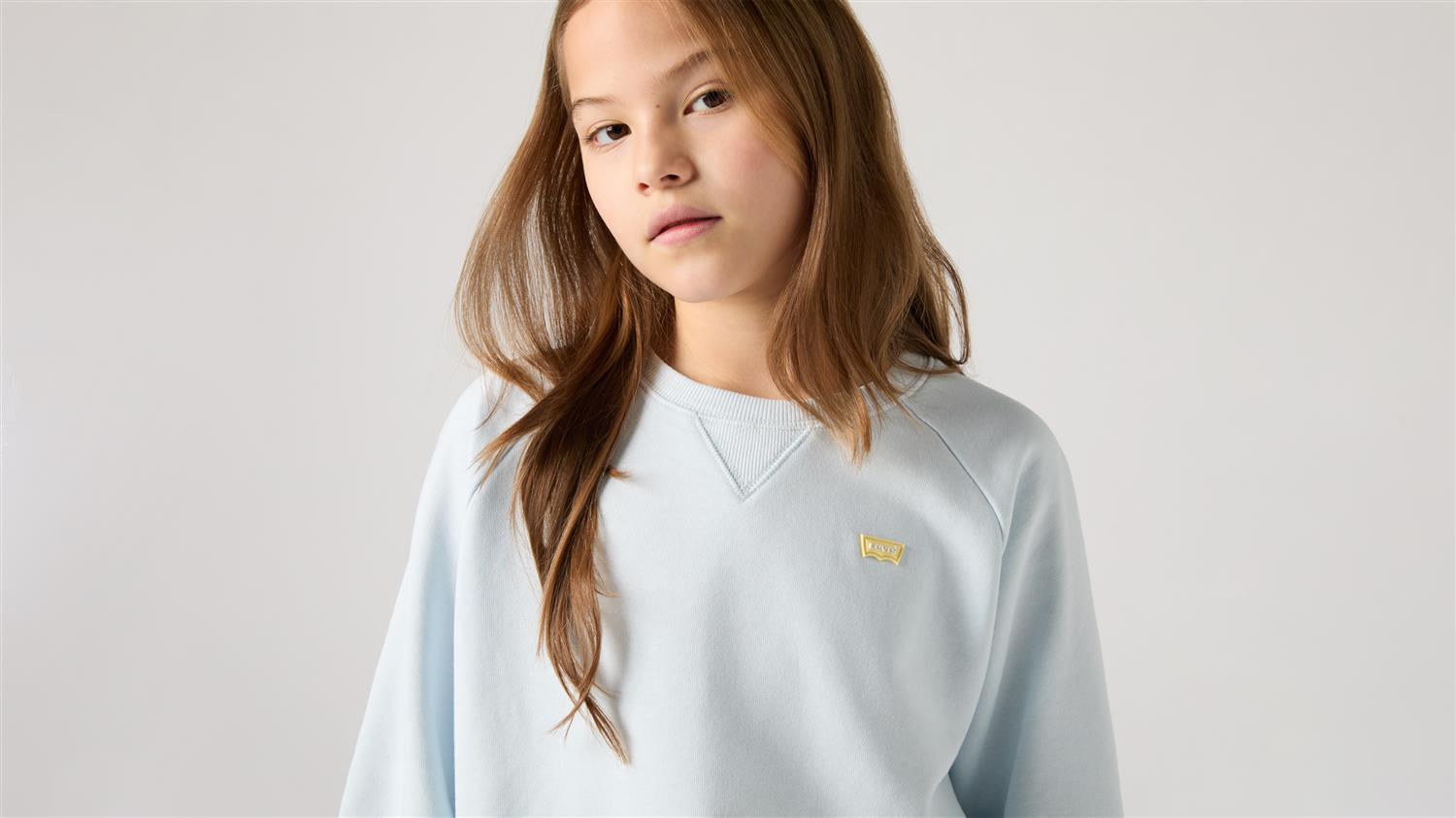 LEVIS 4-14ÅR Genser m/liten logo,Jente Lyseblå