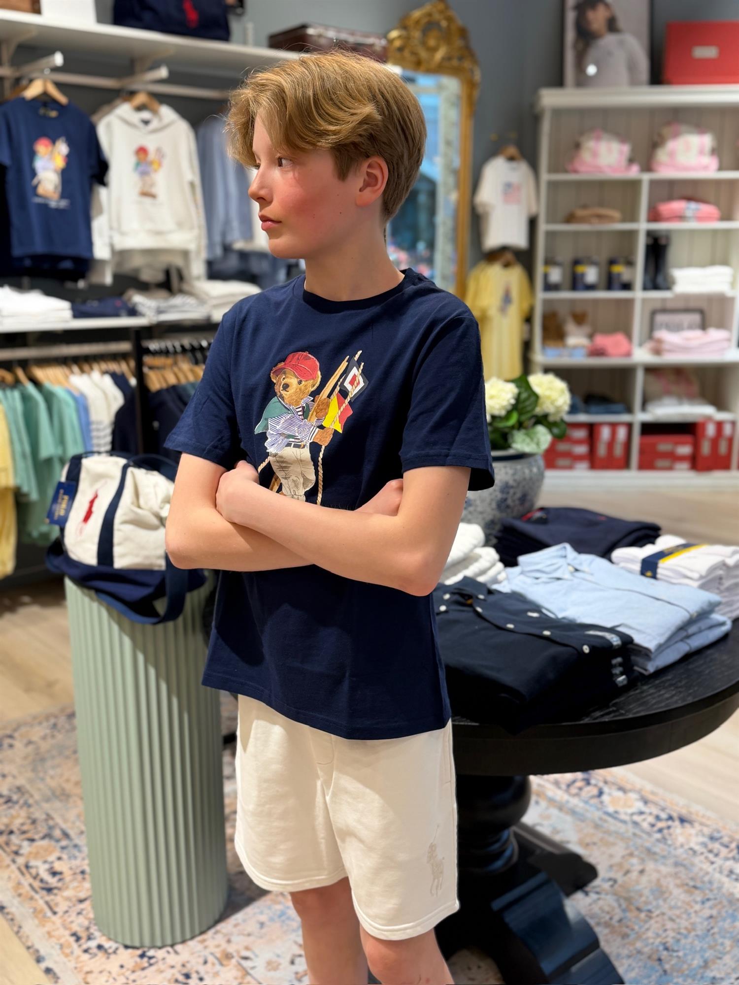 RALPH LAUREN 8-16År Polo Bear T-skjorte Navy Blue - Farmor Ingvarda