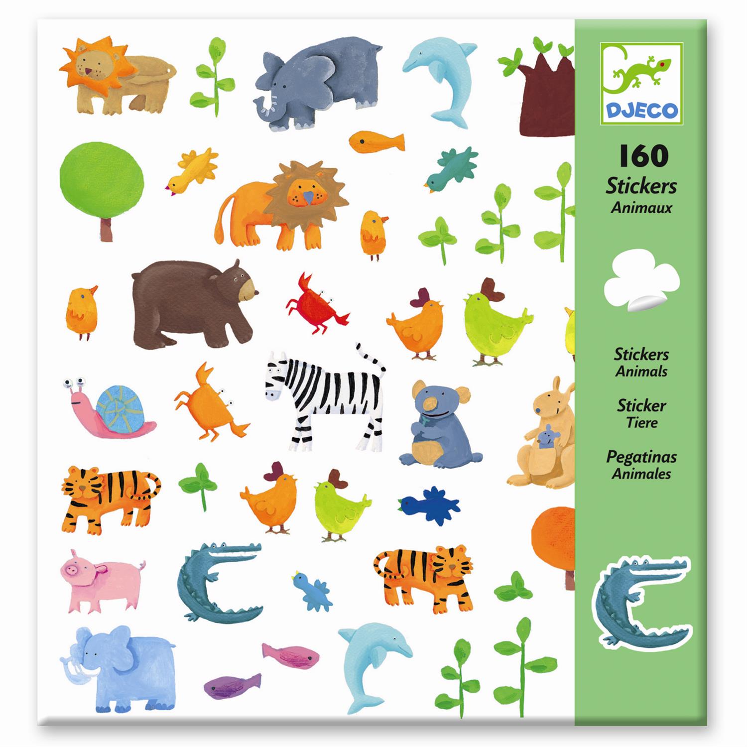 DJECO Stickers 160stk.Animals