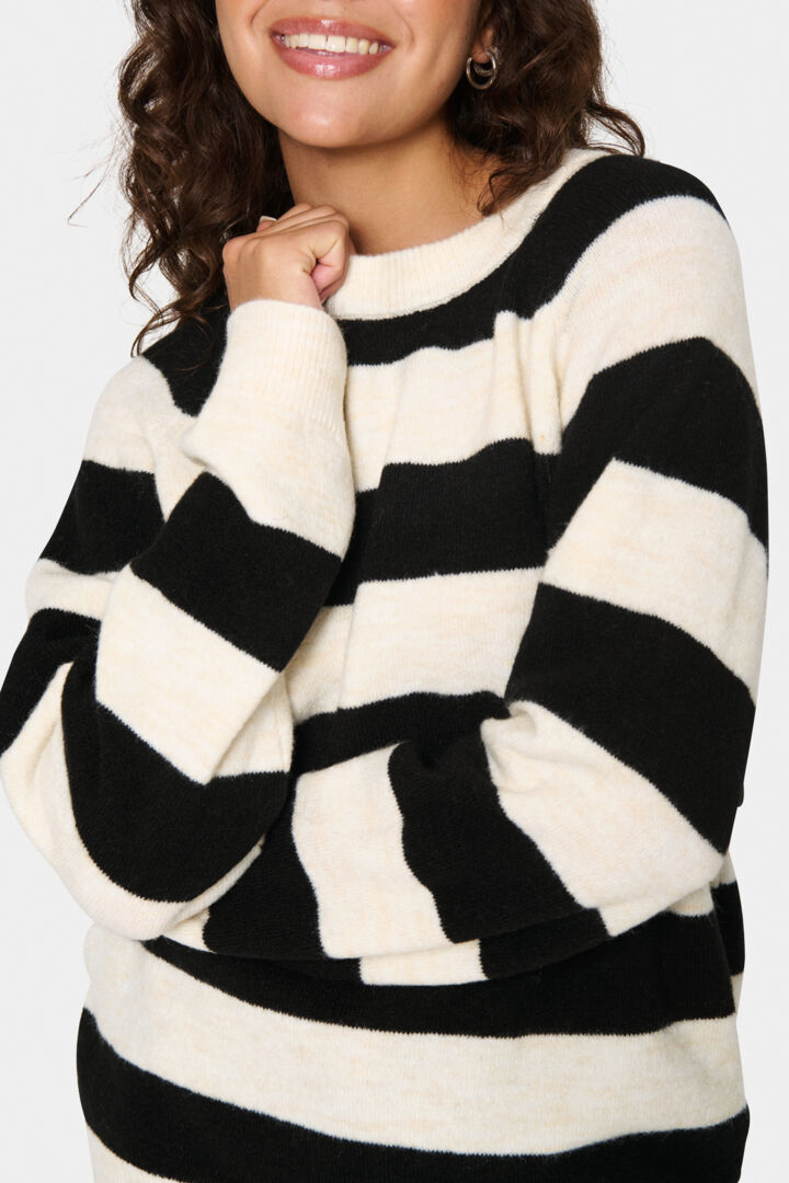 SAINT TROPEZ Garbie Pullover Stripe Ice/Black