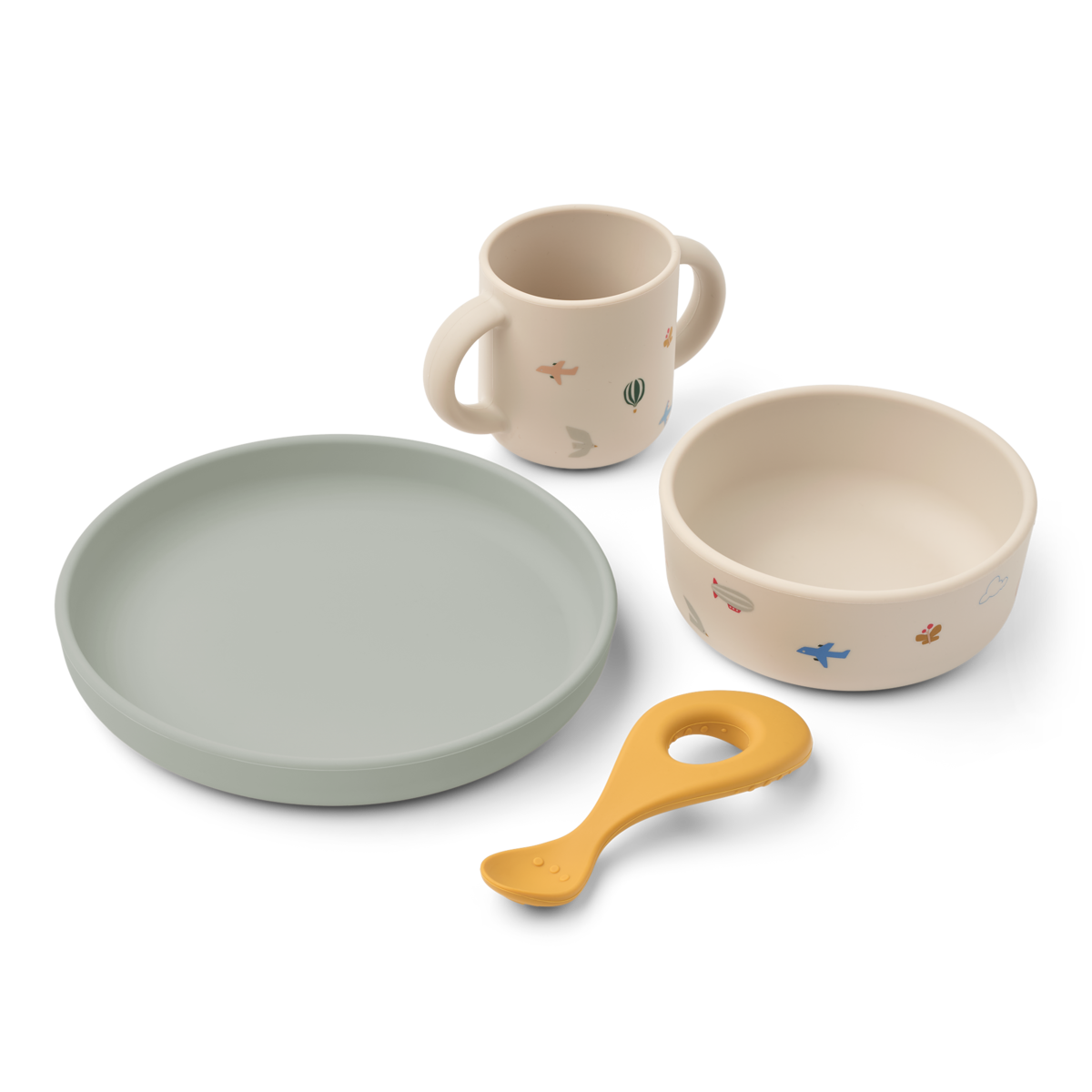 LIEWOOD Vivi Printed Tableware Set,Flying Dus Blå/Sand