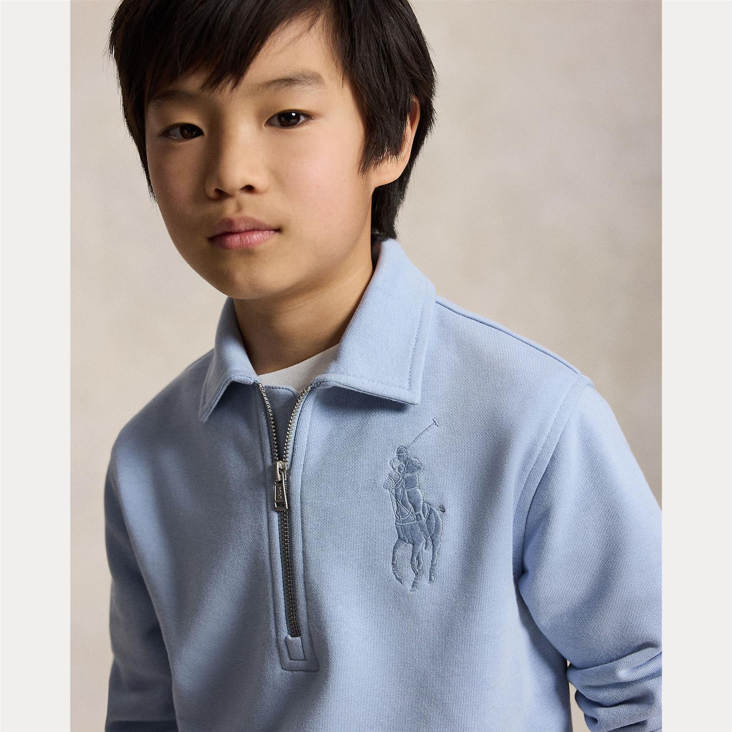 RALPH LAUREN 8-16År Half Zip Sweatshirt - Farmor Ingvarda