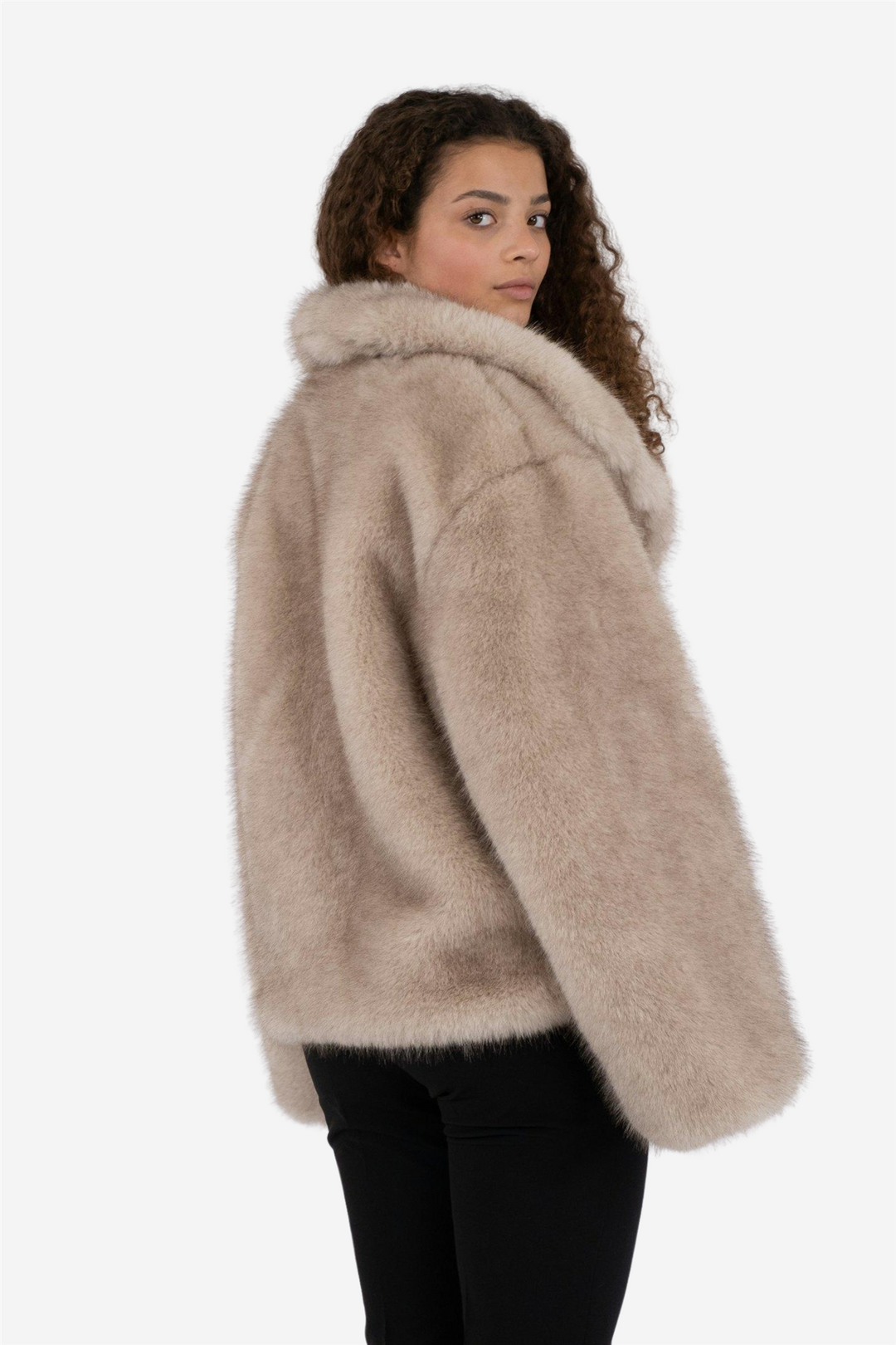 NEO NOIR Stephanie Faux Fur Jacket (PRESALE) Beige