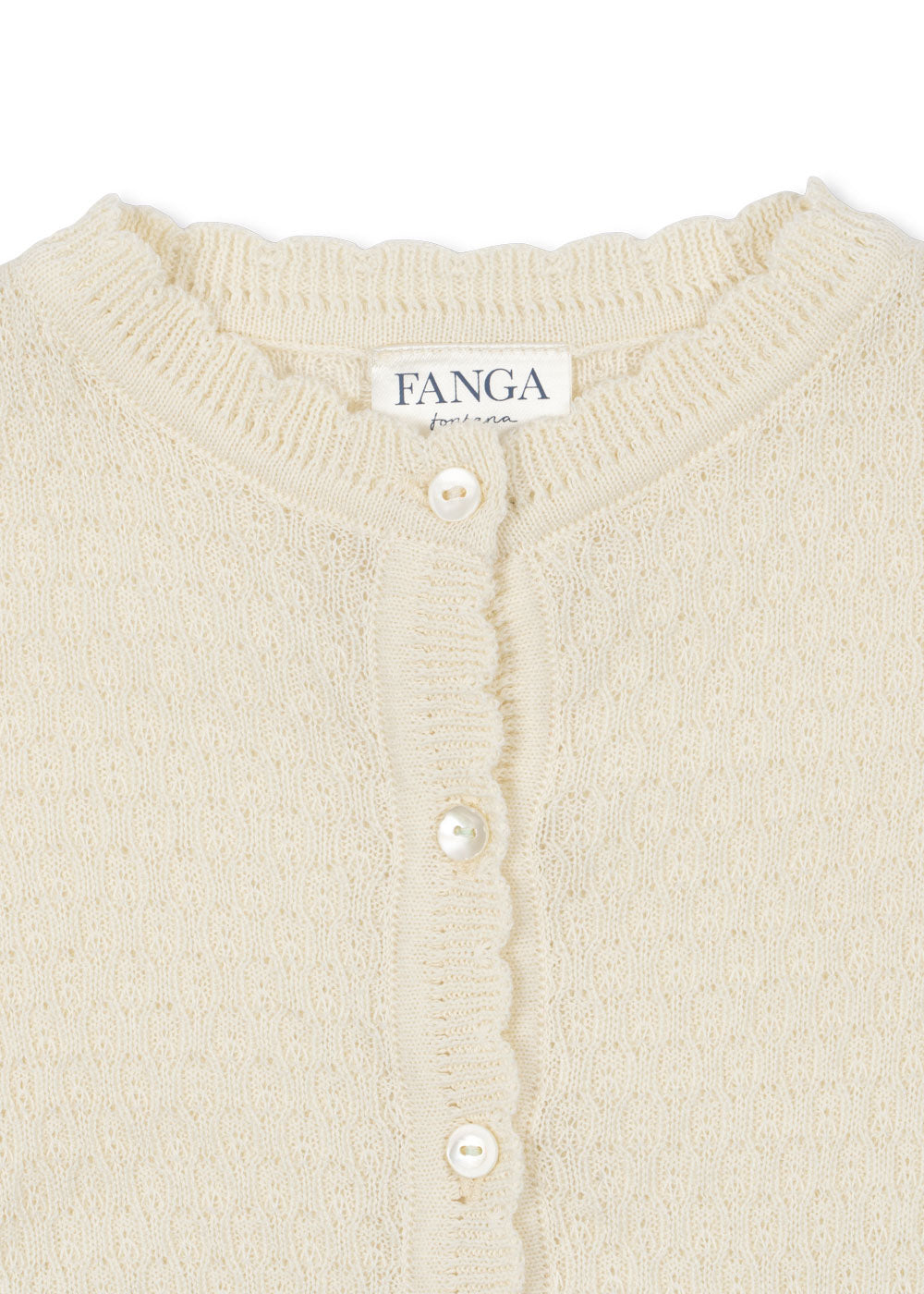FANGA FONTANA by Konges Sløjd Venti Pointelle Cardigan Krem - Farmor Ingvarda