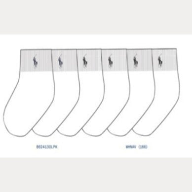 RALPH LAUREN Baby 0-24mnd. 6 pk sokker Hvit