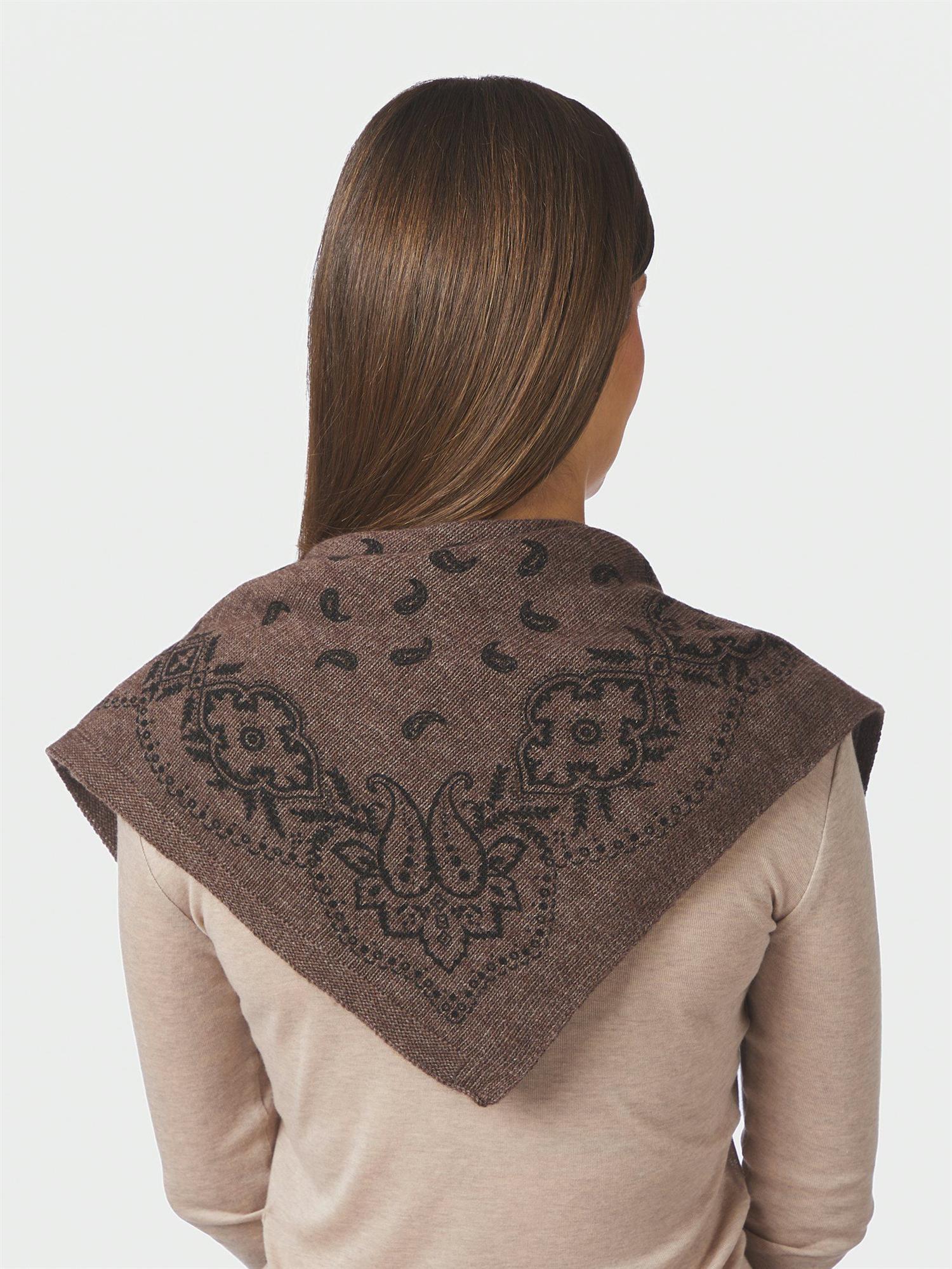 NEO NOIR Adelina Paisley Knit Scarf Brown
