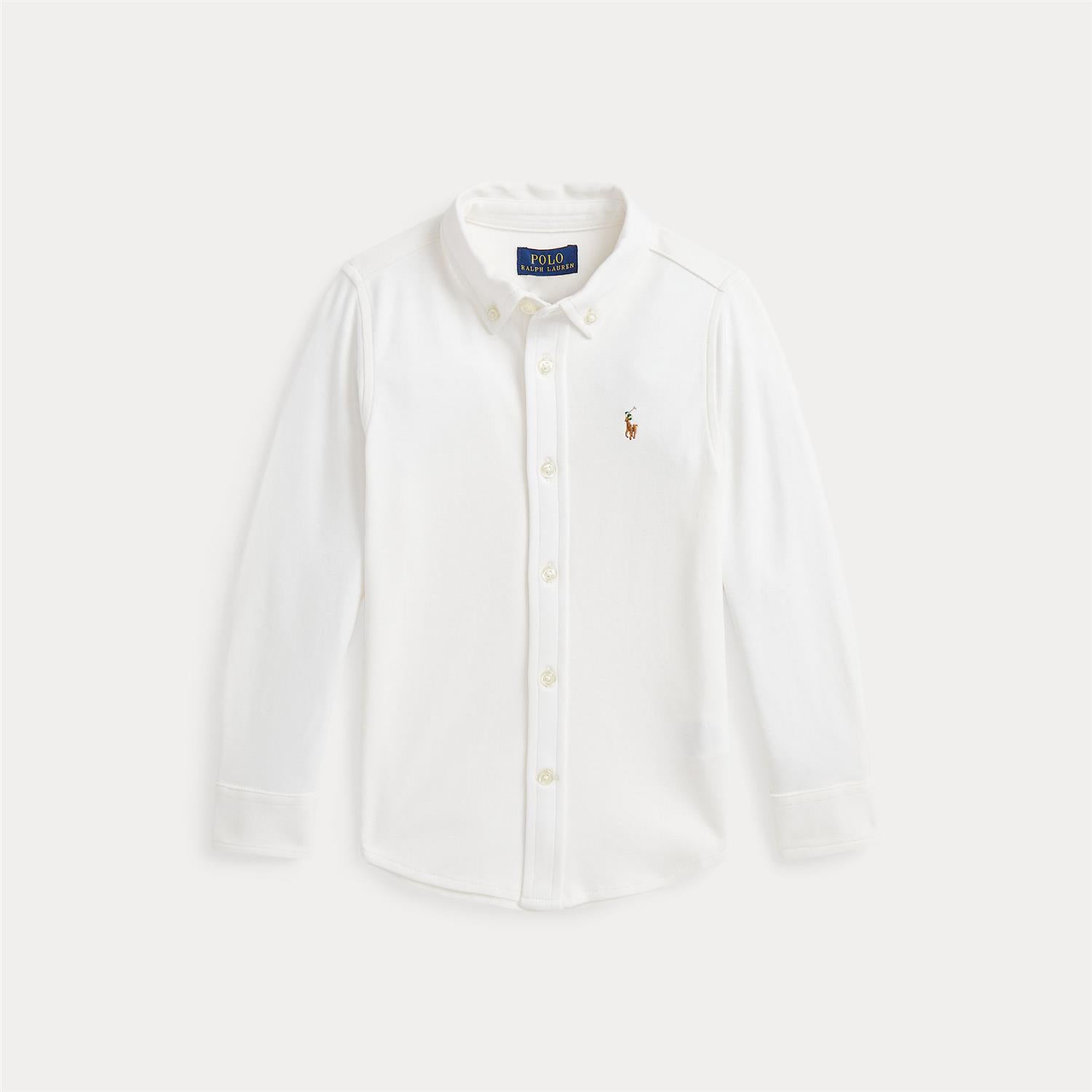 RALPH LAUREN 8-16År Cotton Interlock Shirt,Teens Krem