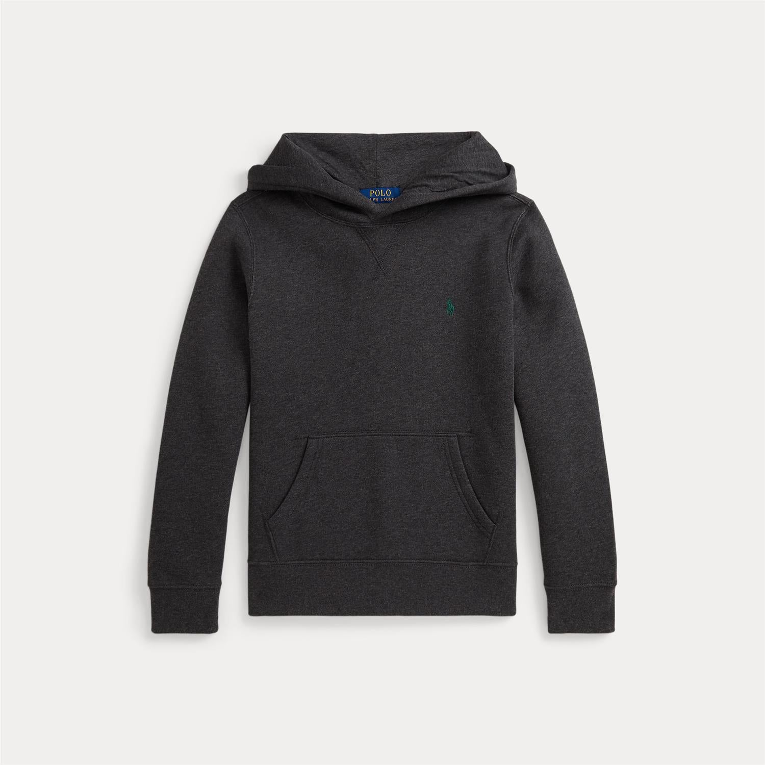 RALPH LAUREN 8-16År Hettegenser m/grønn logo Koksgrå