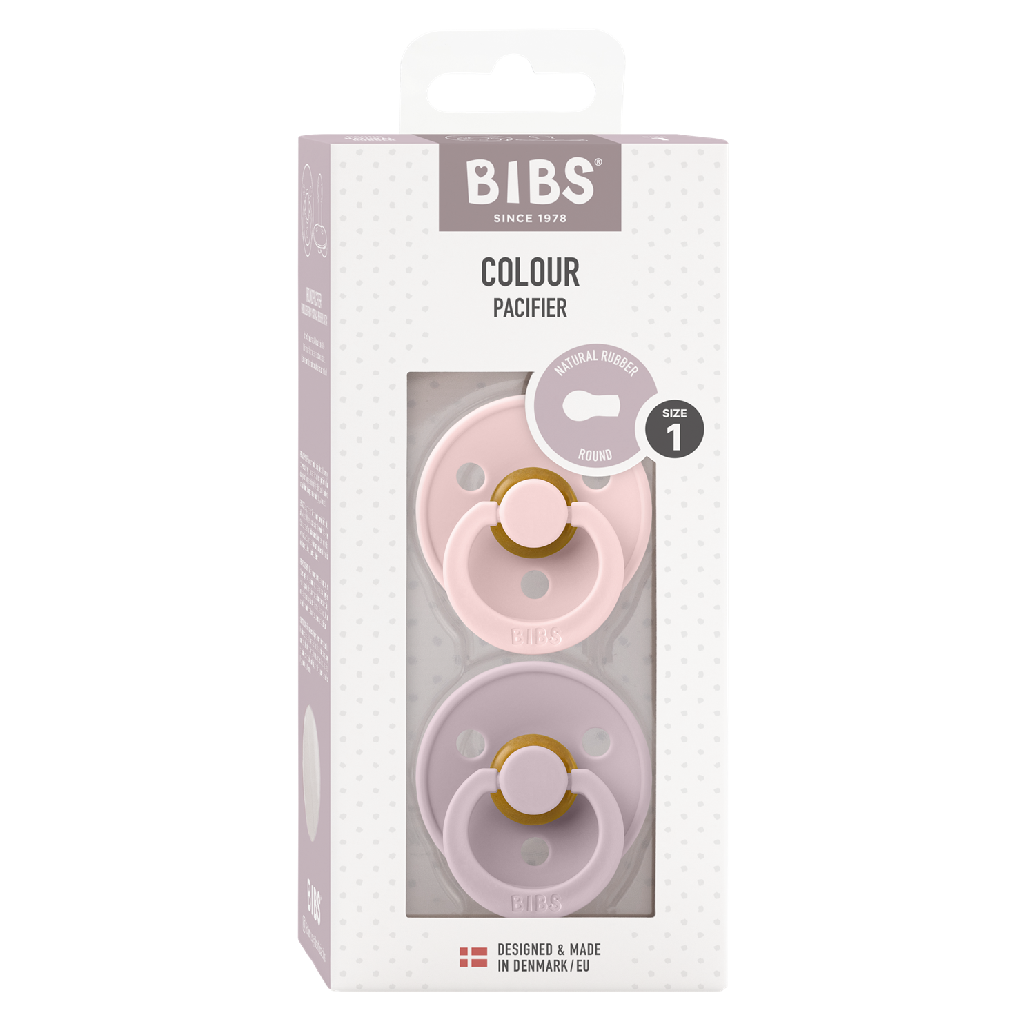 BIBS 2pk. smokk str.1,Rund Rosa Mix