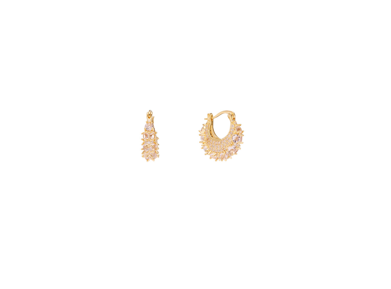PICO Zahara Crystal Hoops Champagne