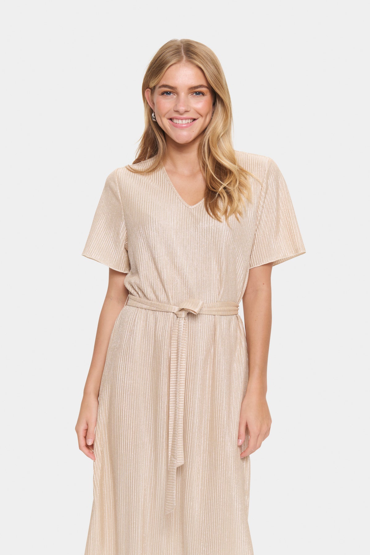 SAINT TROPEZ Evy Dress Winter White Gull/Krem