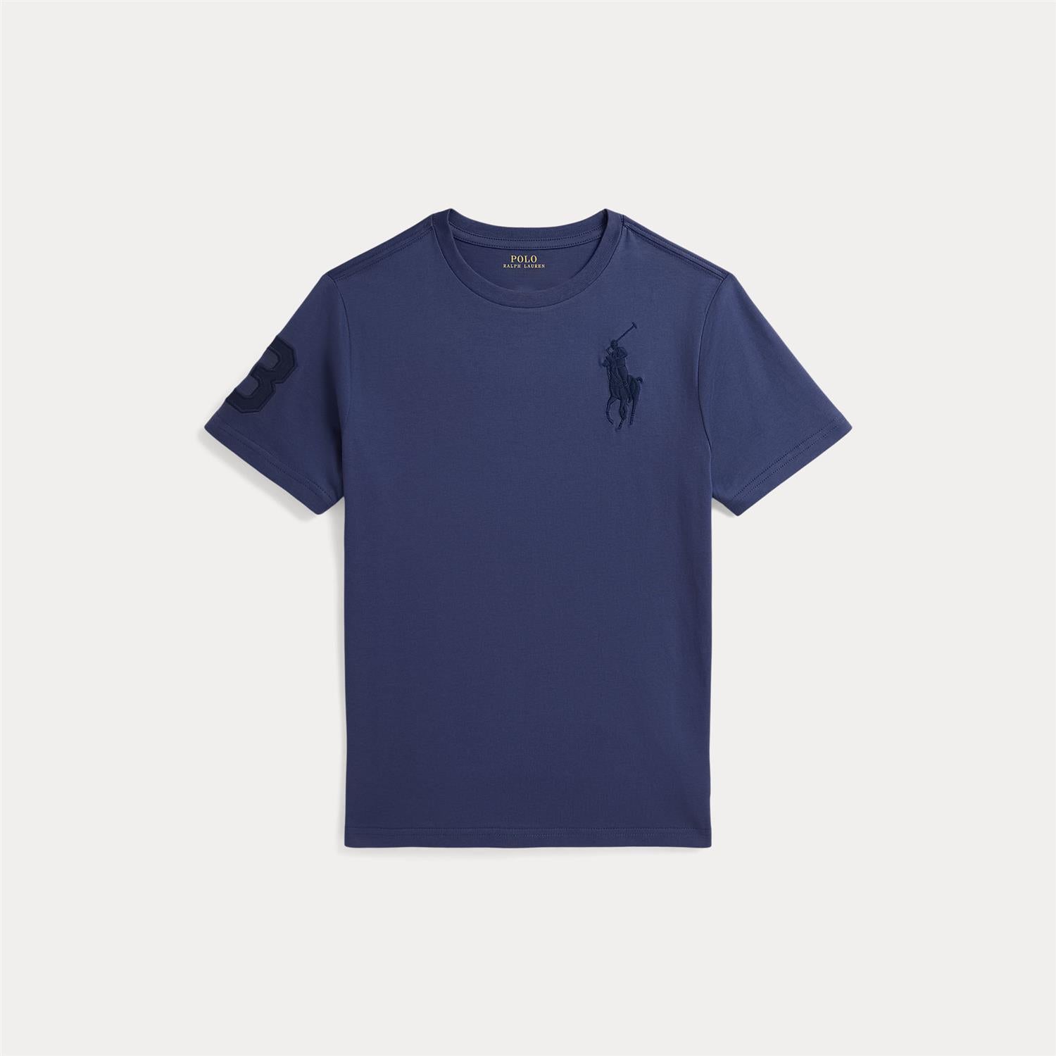 RALPH LAUREN 8-16År T-skjorte Stor Logo Lys Marineblå
