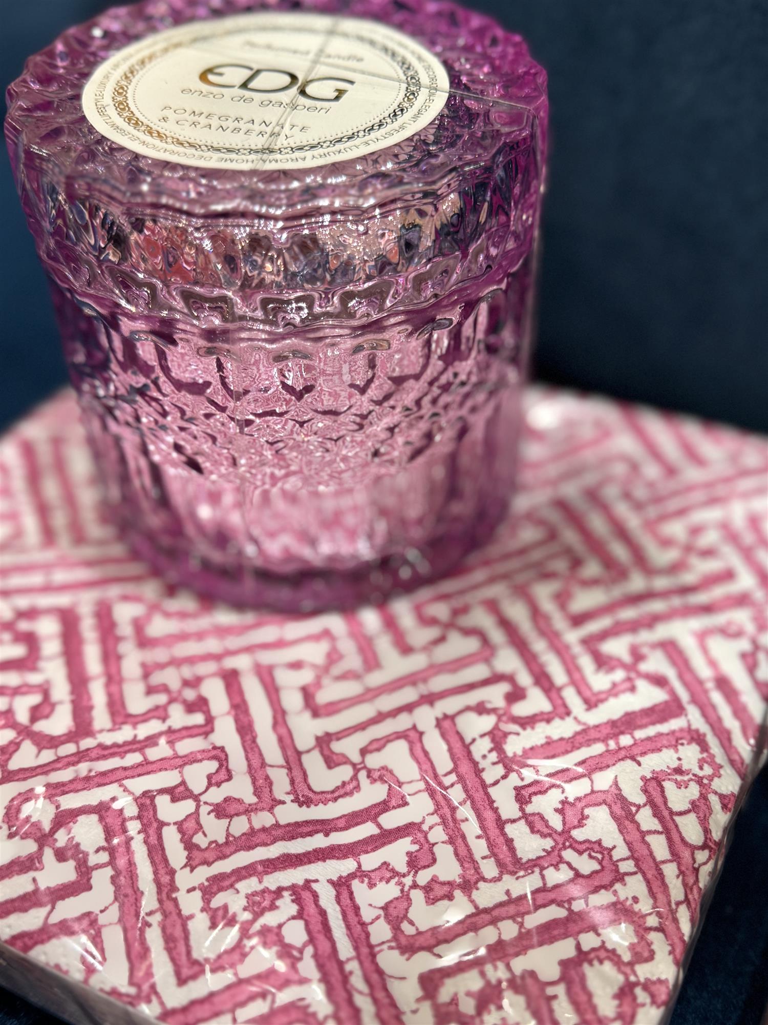 CASPARI Servietter,Fretwork Fuchsia Rosa - Farmor Ingvarda