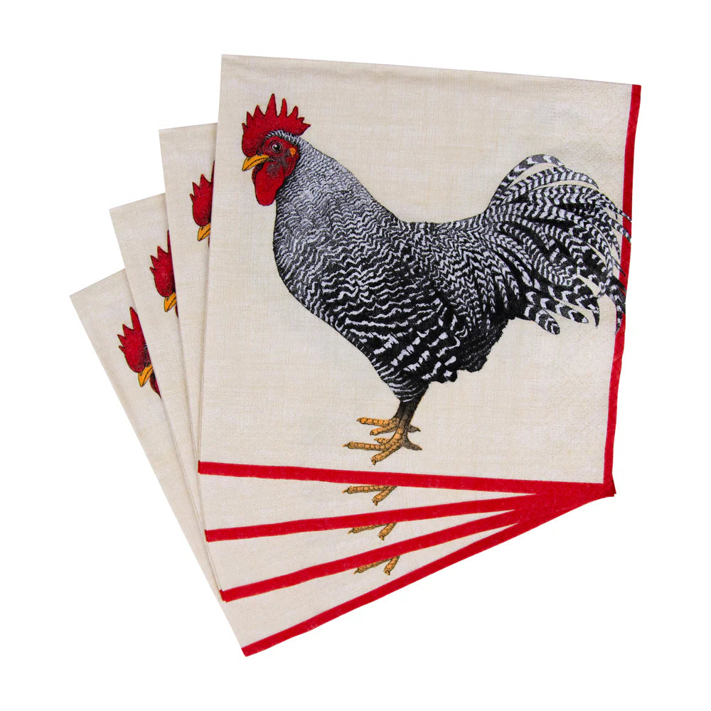 CASPARI Servietter, Ivory Le Coq - Farmor Ingvarda