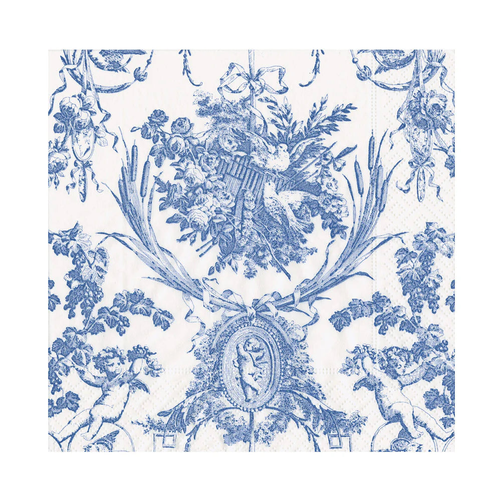CASPARI Servietter,Romantic Toile Blå/Hvit - Farmor Ingvarda