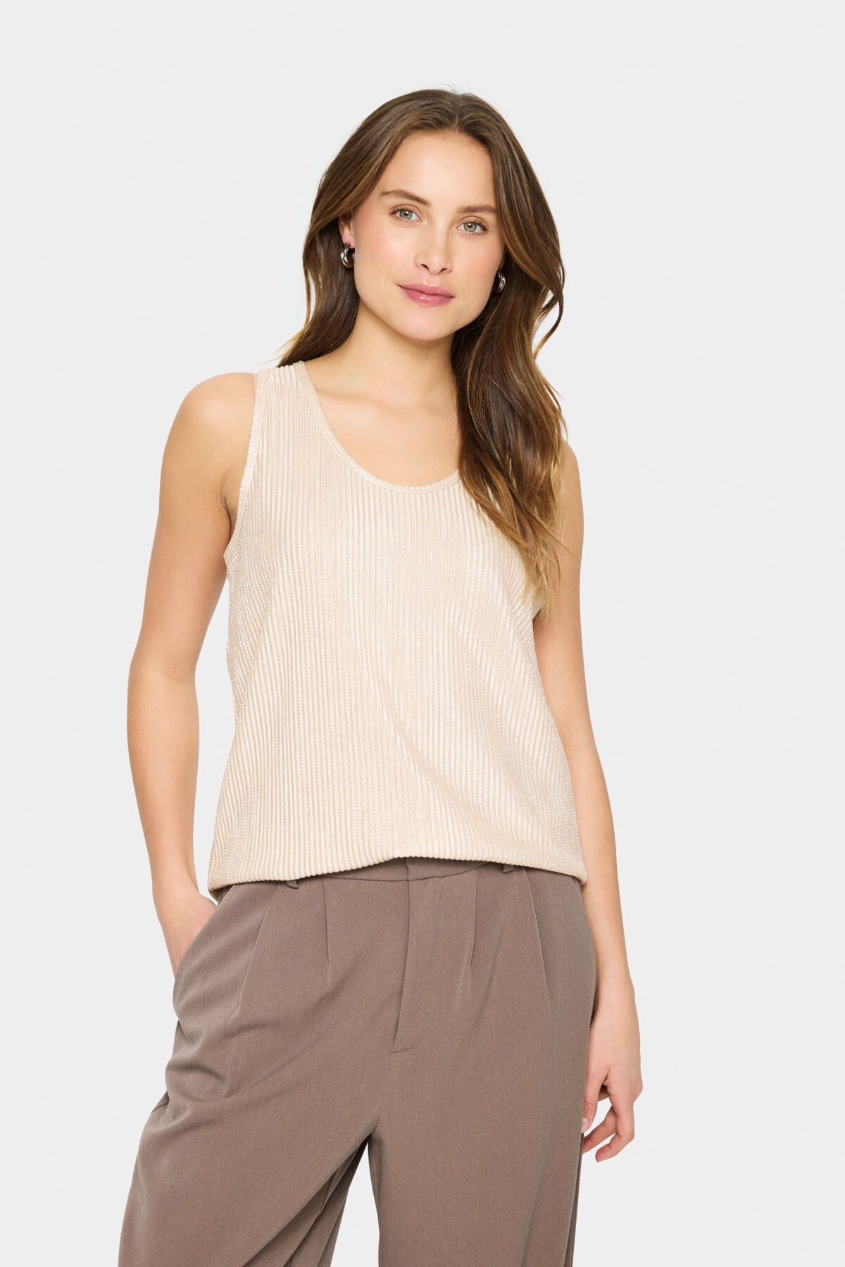 SAINT TROPEZ Evy Top Gull/Krem