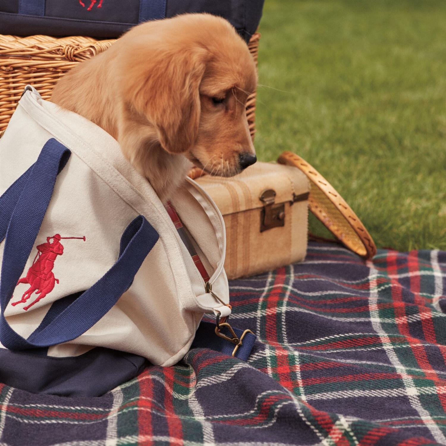 RALPH LAUREN 8-16År Polo Player Tote Mørkeblå/Krem