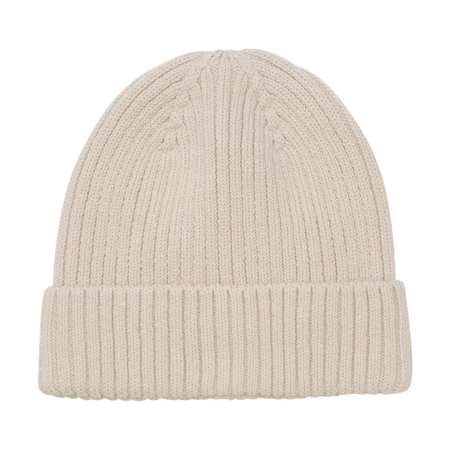 CELAVI Beanie, Strikket lue Beige - Farmor Ingvarda