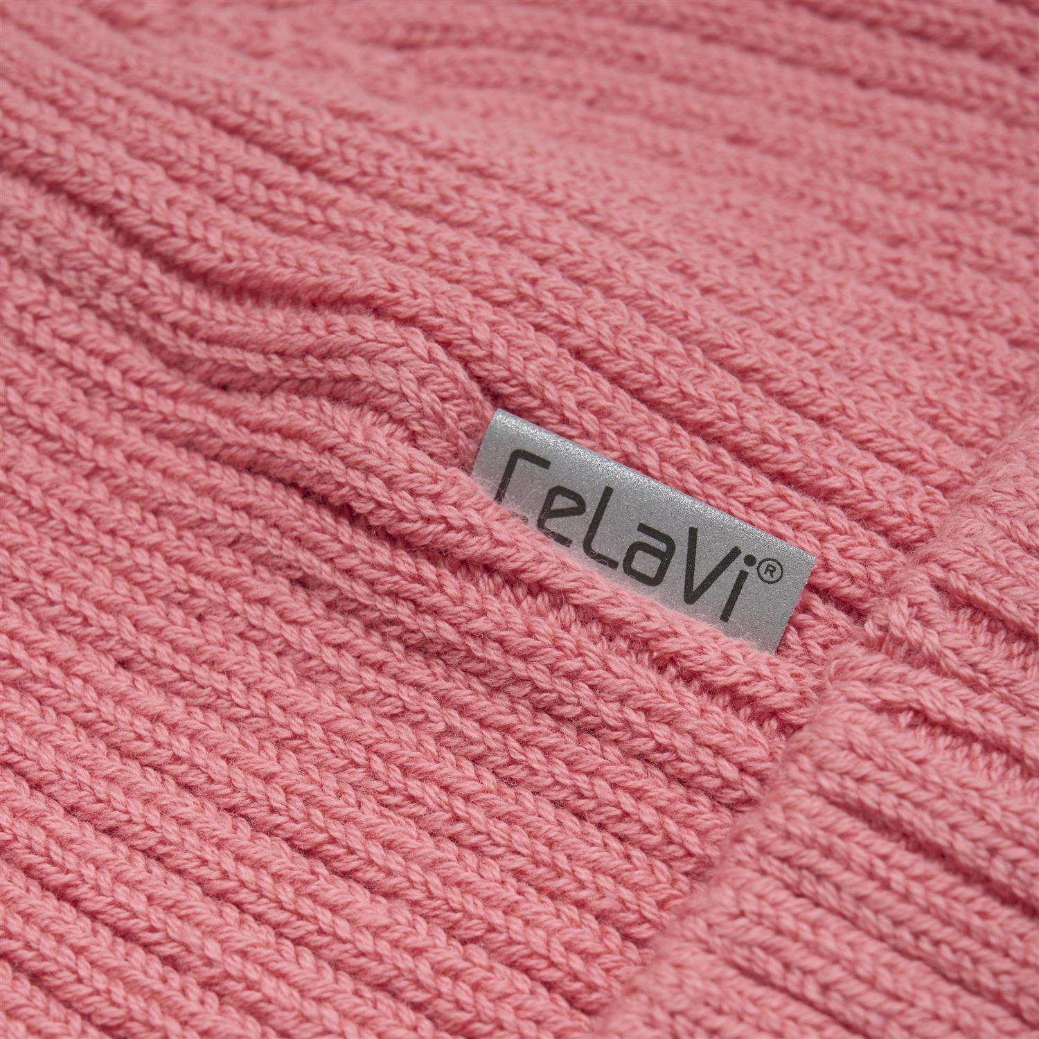 CELAVI Beanie, Strikket lue Korall - Farmor Ingvarda
