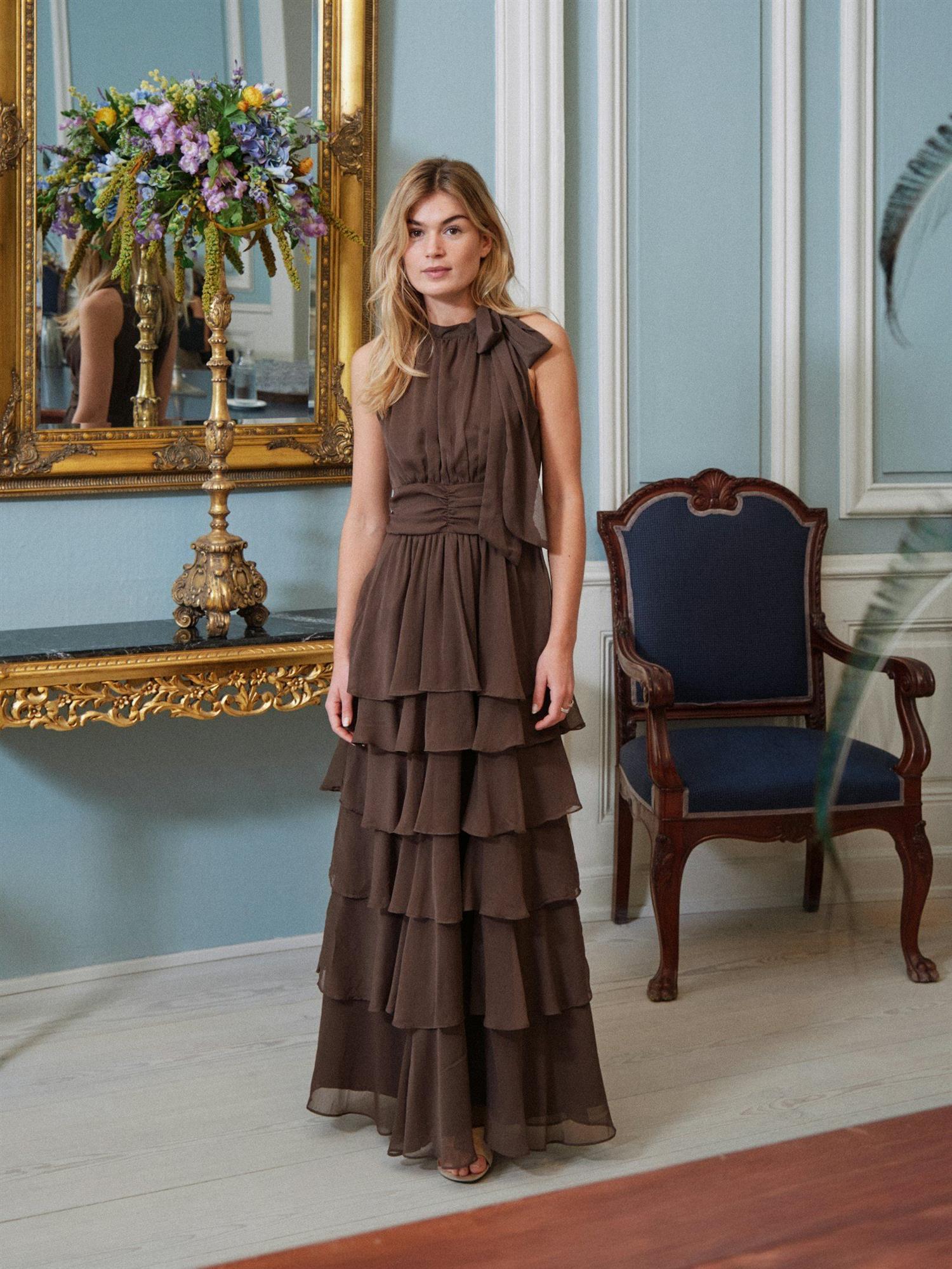 NEO NOIR Marli Solid Chiffon Dress - Farmor Ingvarda