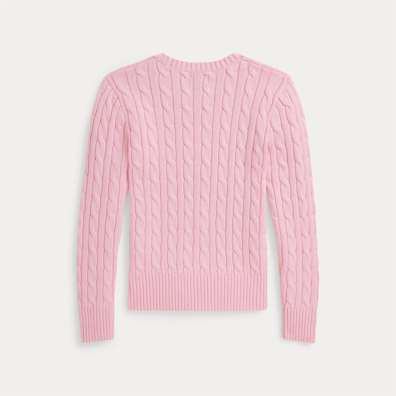 RALPH LAUREN 8-16År Genser m/flettestrikk,Jente Rosa