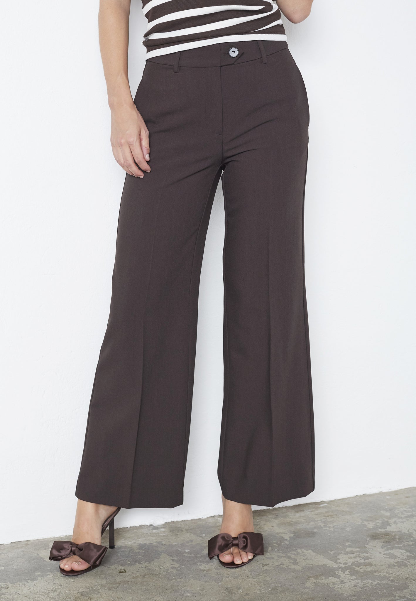CO´ COUTURE Vola Wide Pant Dark Brown - Farmor Ingvarda