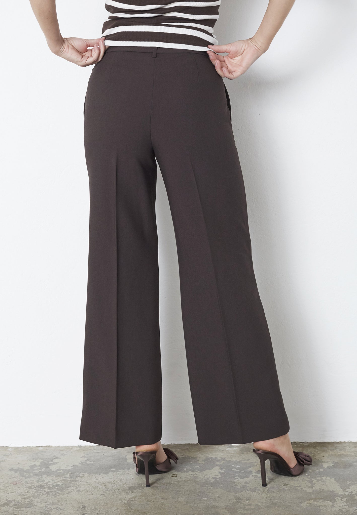 CO´ COUTURE Vola Wide Pant Dark Brown - Farmor Ingvarda