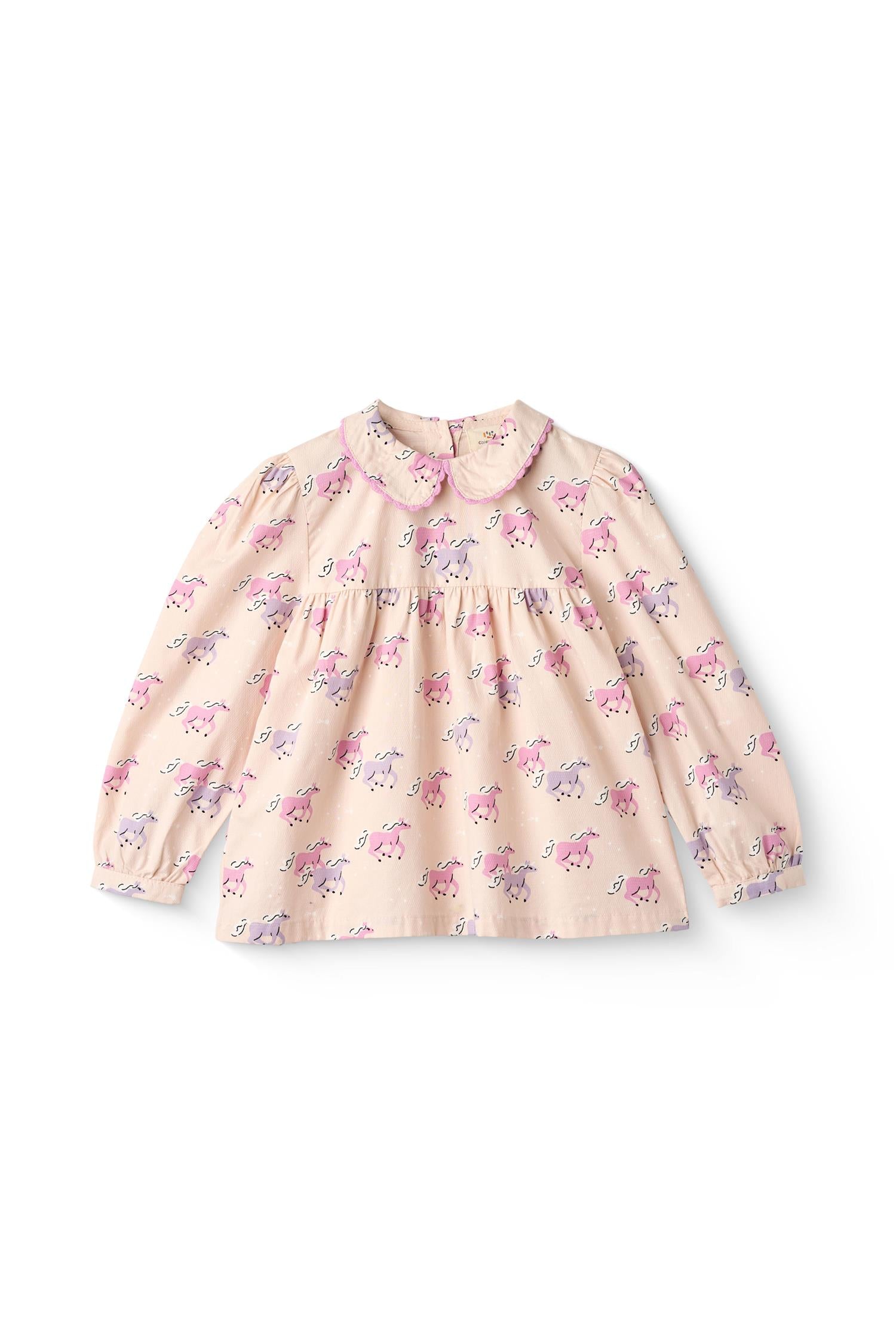 COPENHAGEN COLORS Bluse m/krage,Unicorn - Farmor Ingvarda