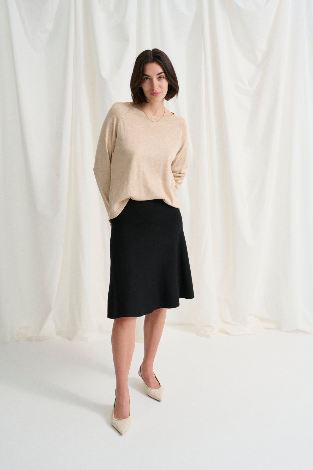 CULTURE Annemarie Skirt Sort - Farmor Ingvarda