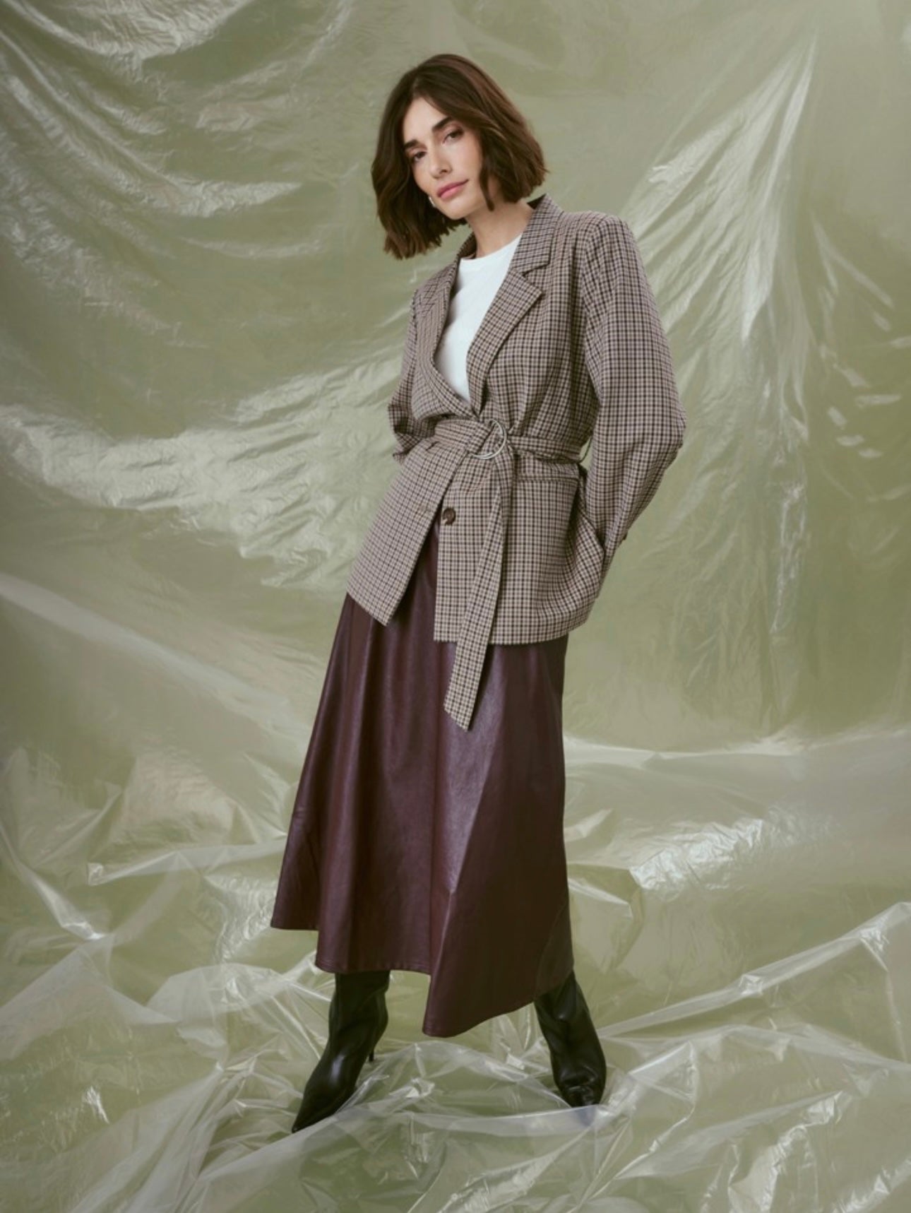 CULTURE Lilli PU Skirt Bordeaux - Farmor Ingvarda