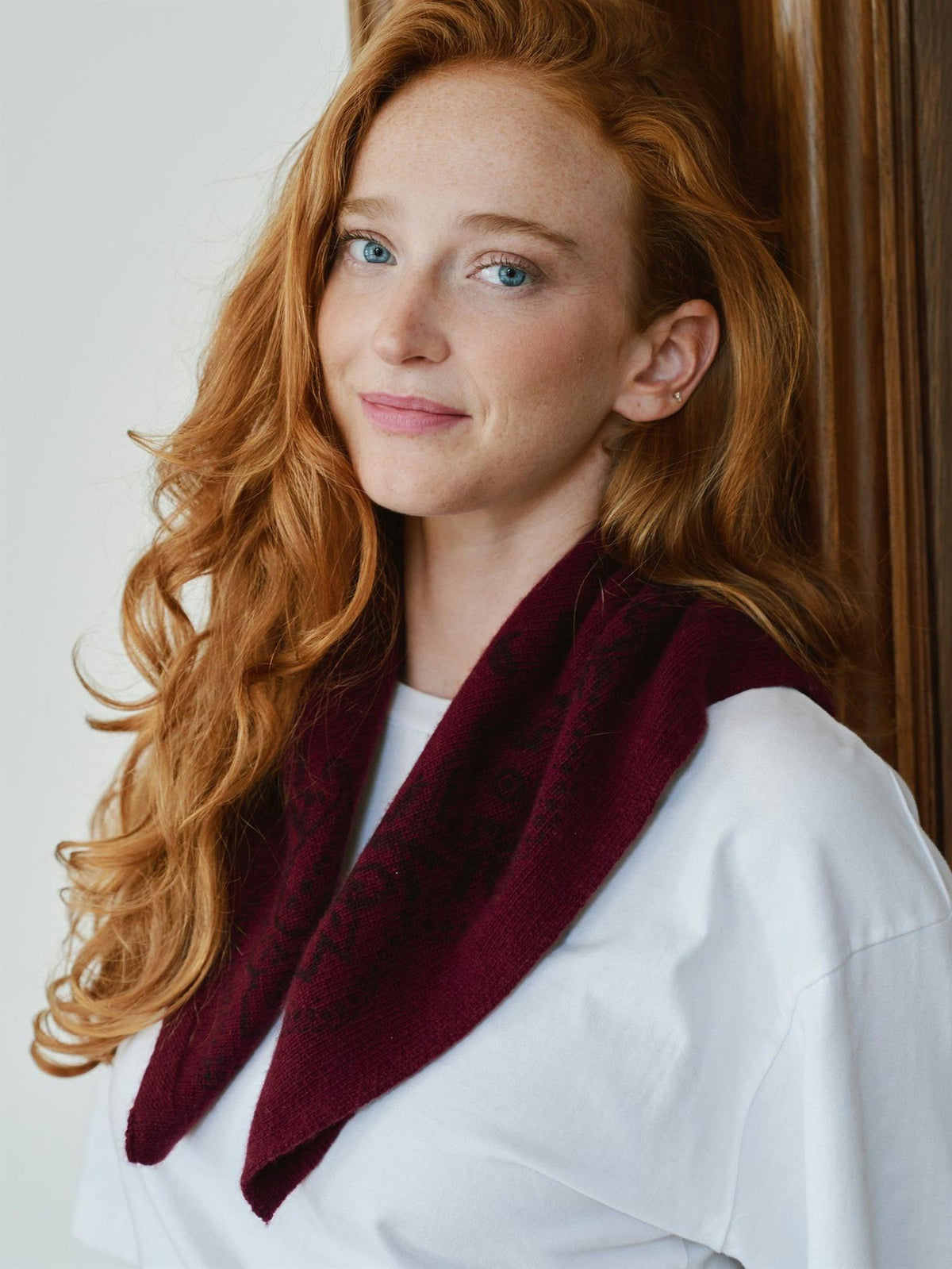 NEO NOIR Adelina Paisley Knit Scarf Wine