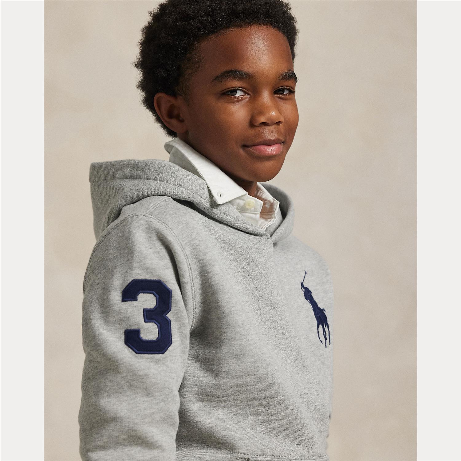RALPH LAUREN 8-16År Hettegenser m/stor logo Grå
