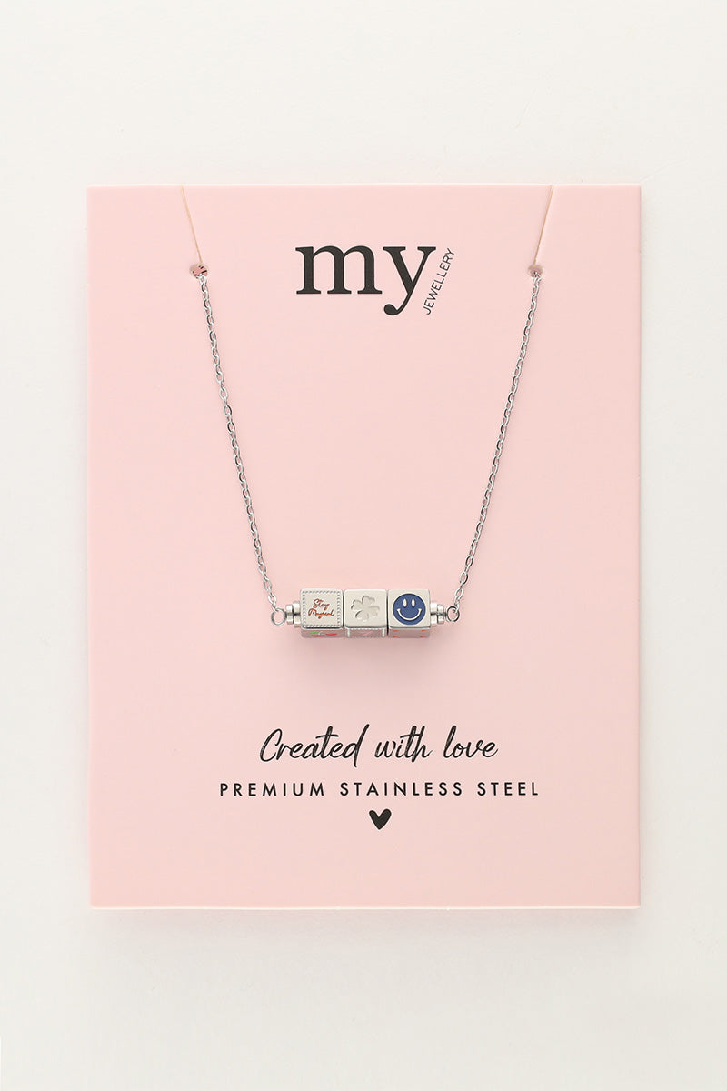 MY JEWELLERY Necklace cubes "New York" Sølv
