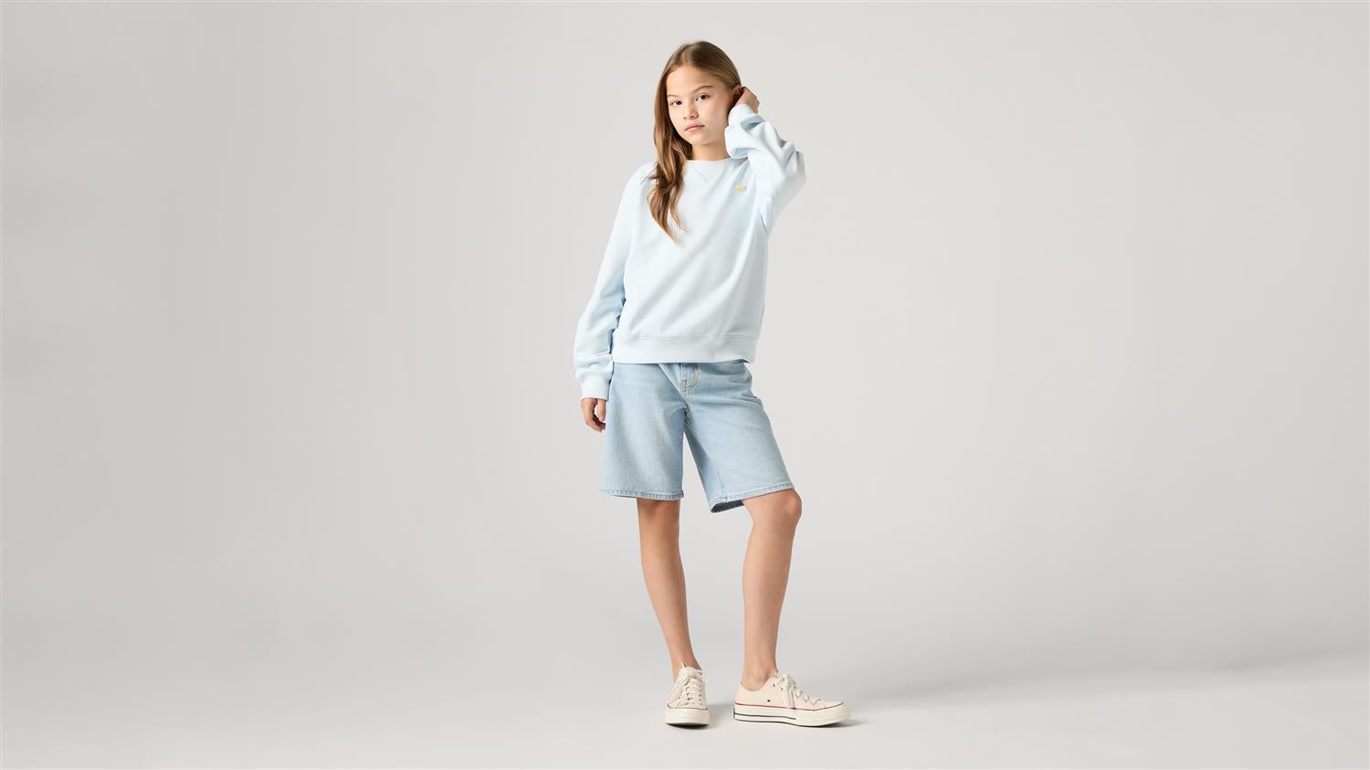 LEVIS 4-14ÅR Genser m/liten logo,Jente Lyseblå