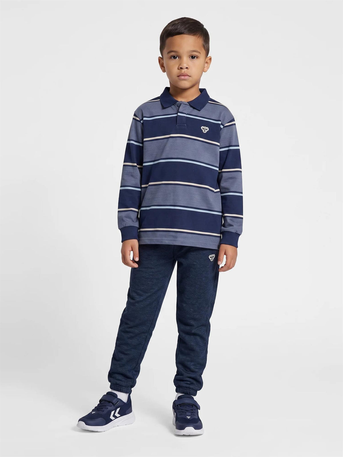 HUMMEL 4-10ÅR Loose Striped Polo Shirt Jr Blå/Stripet