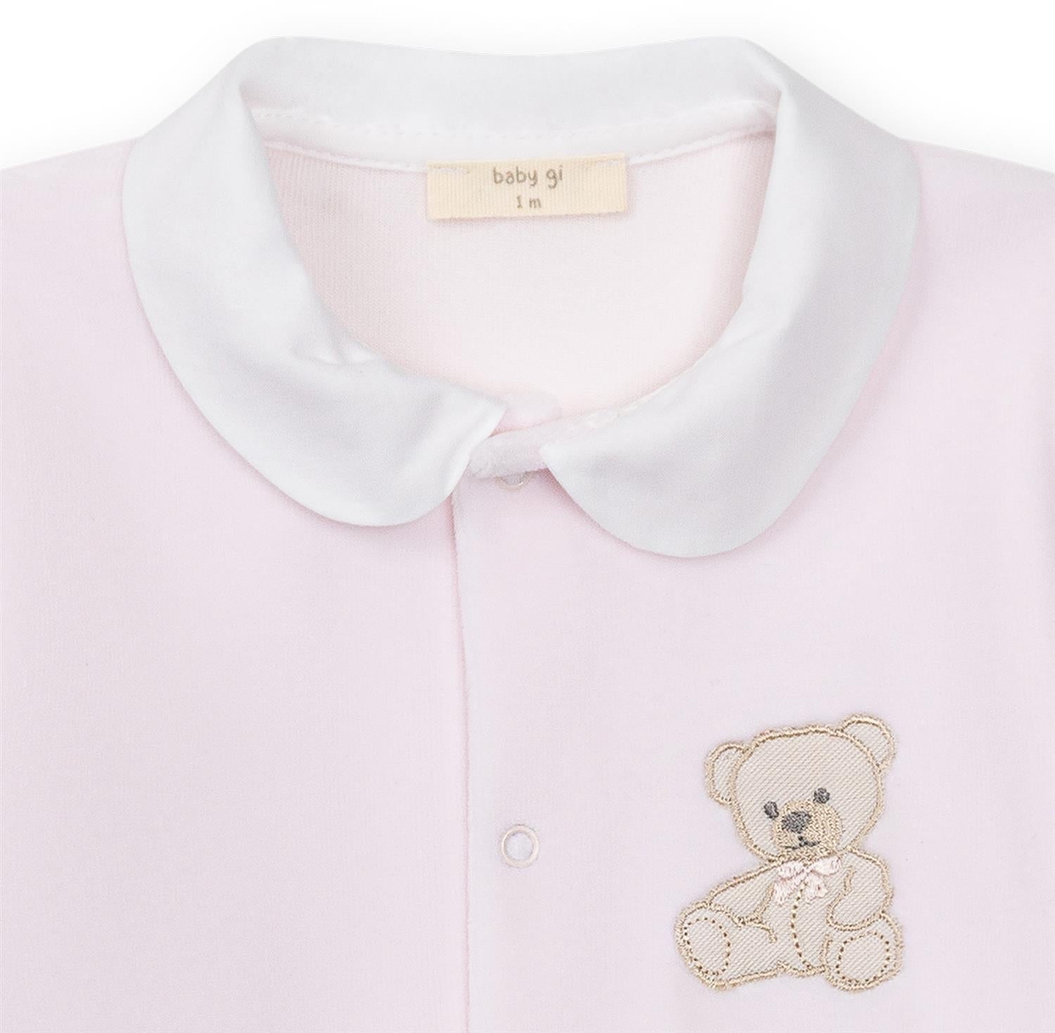 BABY GI Velourdress m/Fot,Sweet Teddy Rosa