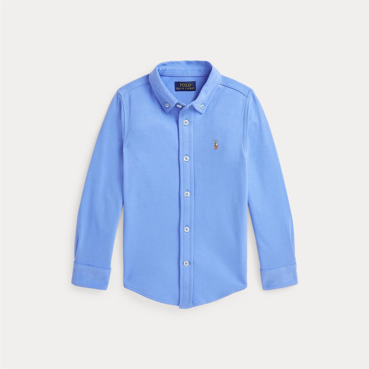 RALPH LAUREN 8-16År Cotton Interlock Shirt,Teens Himmelblå