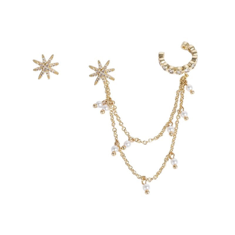 TONE DAMLI by A & C Shooting Star øredobbsett med cuff