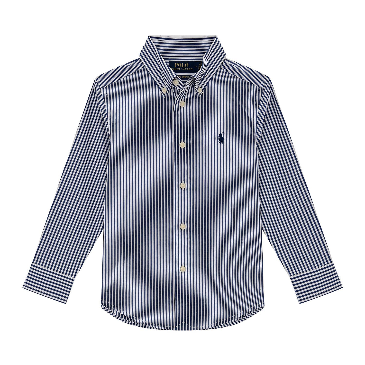 RALPH LAUREN 8-16År Striped Cotton Poplin Shirt,Teens Blå/Hvit