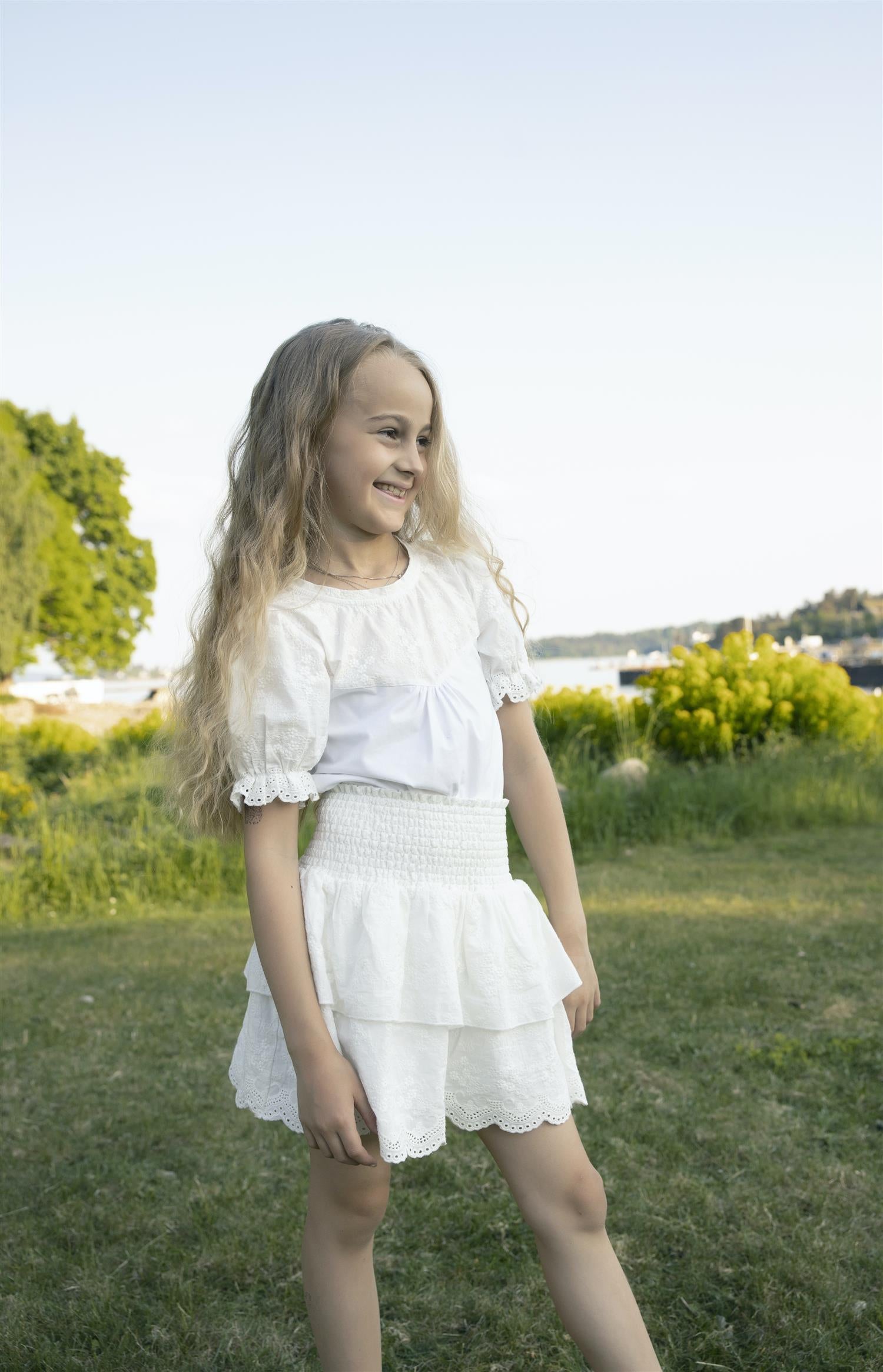 VILJE OG VE Eva Blouse,Engelsk blonde Hvit