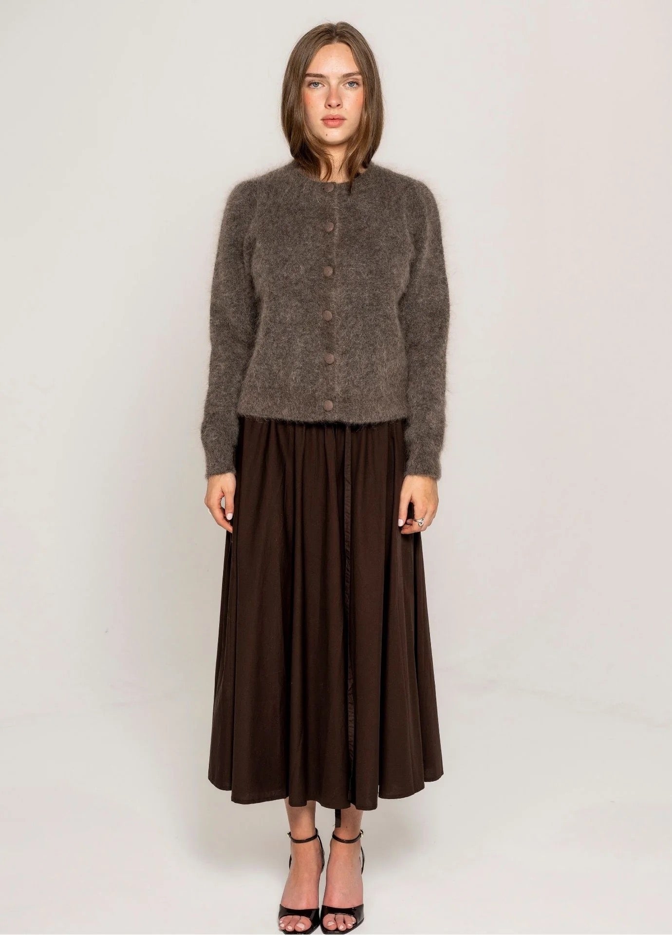 MISSMAYA Ulla Mohair Cardigan Taupe