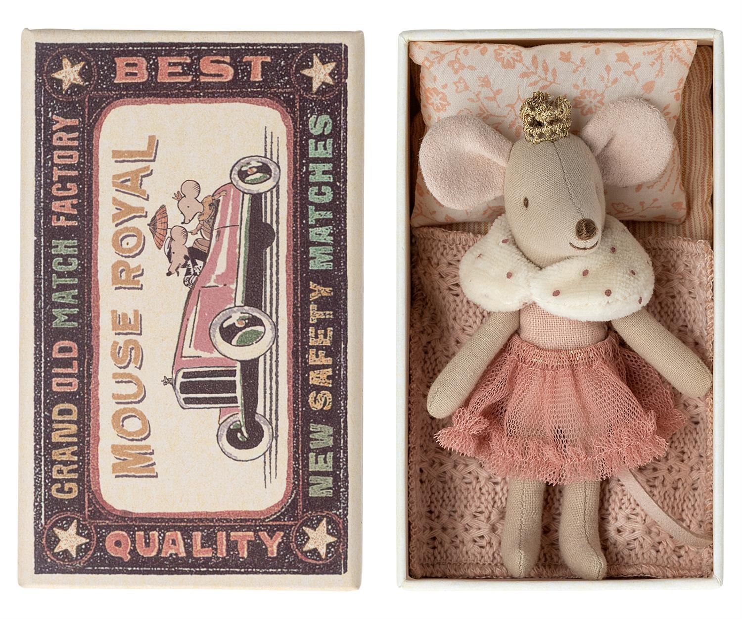 MAILEG Princess mouse,Little sister in box Rosa