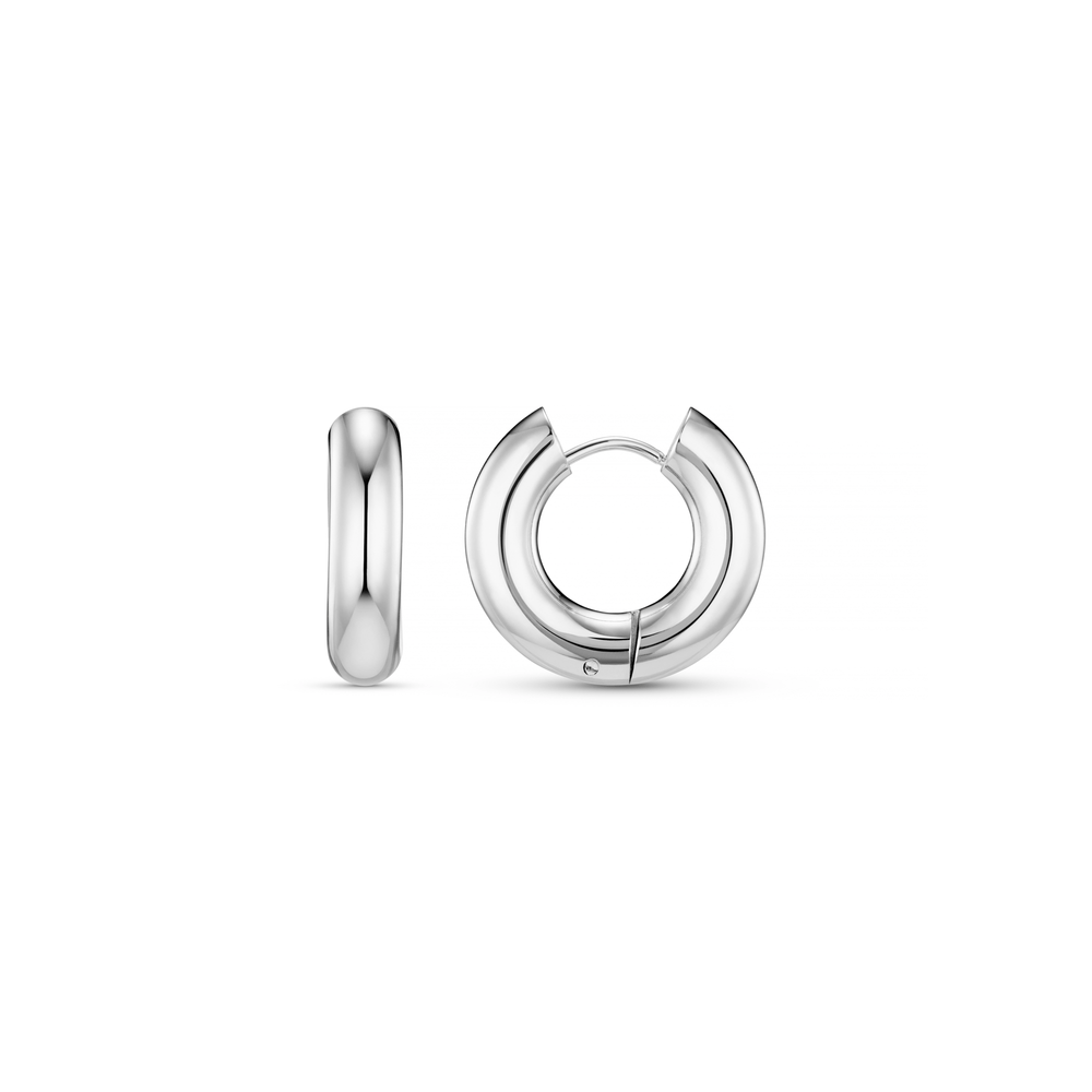ORELIA Luxe Chubby Hoop Earrings Silver